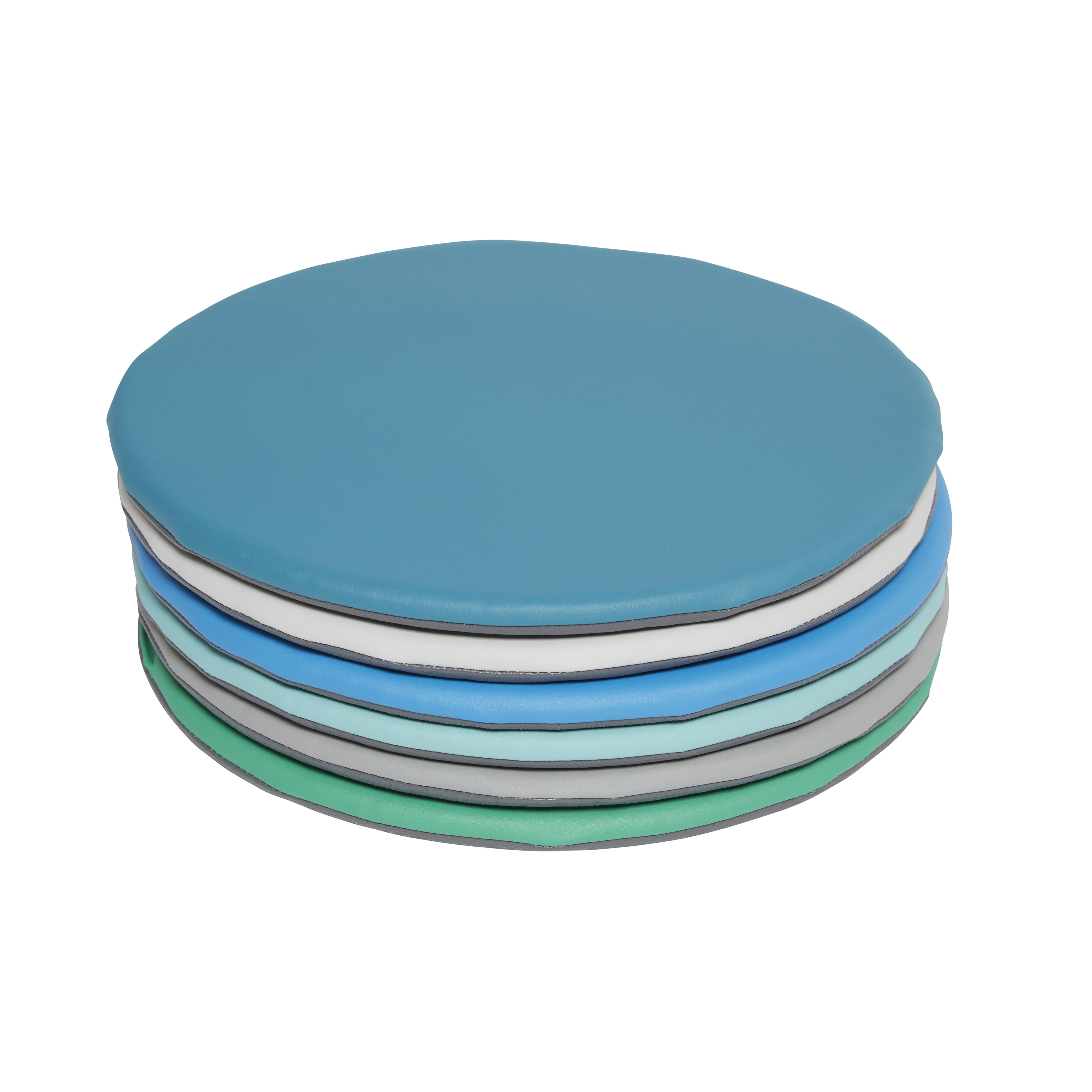 SoftZone Colorful Floor Pads, Round, 6-Piece