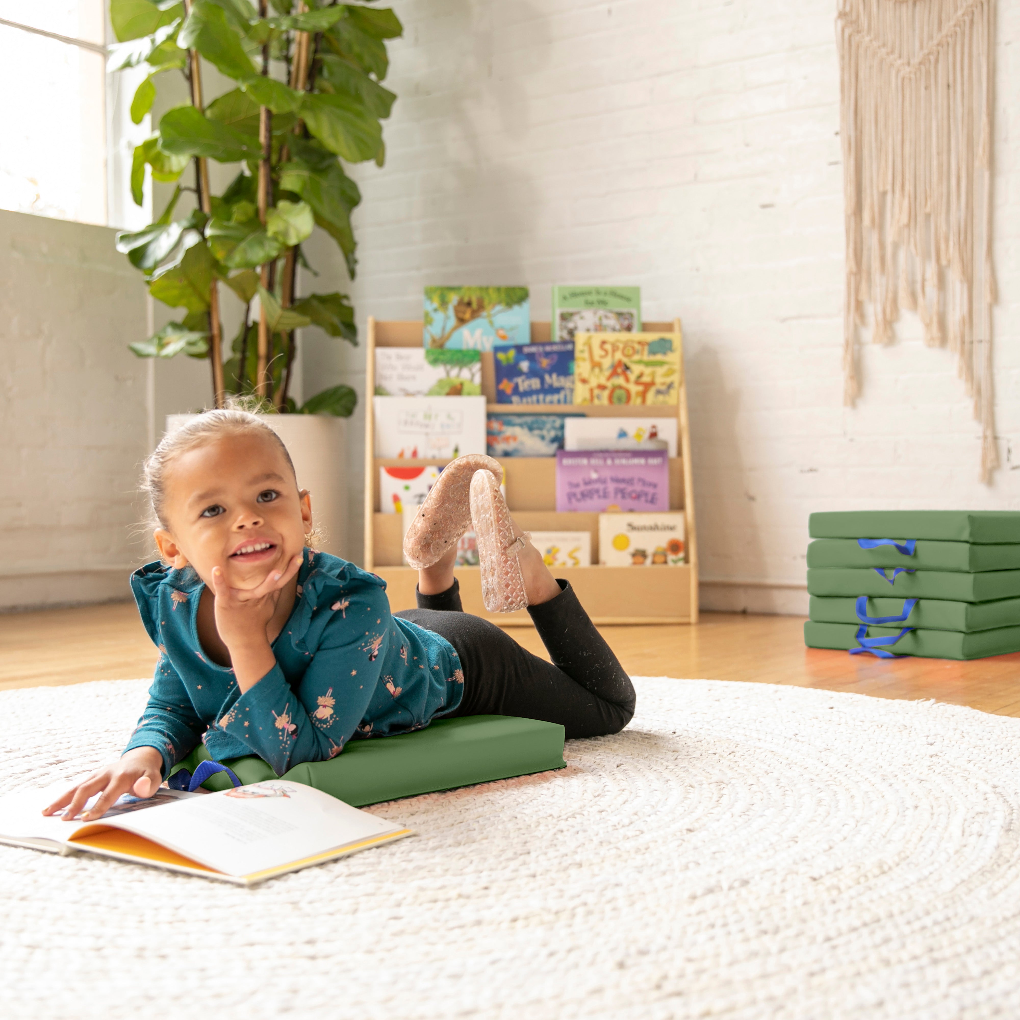 Square Floor Cushions with Handles, Classroom Flexible Seating, 6-Piece