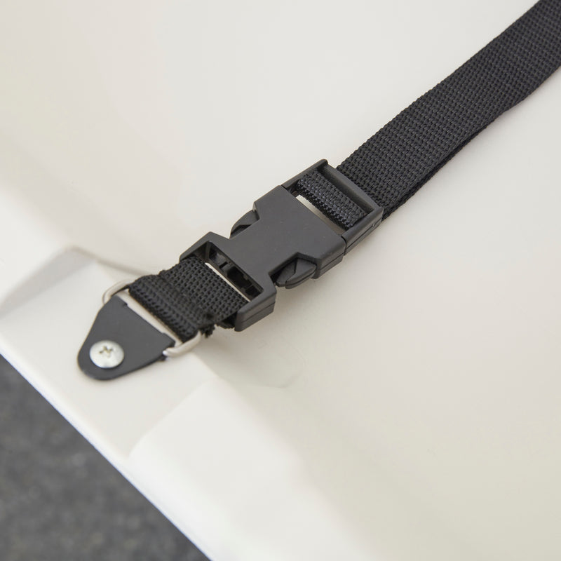 Horizontal Wall-Mounted Changing Station with Slim Back, Safety Straps and Bag Hooks