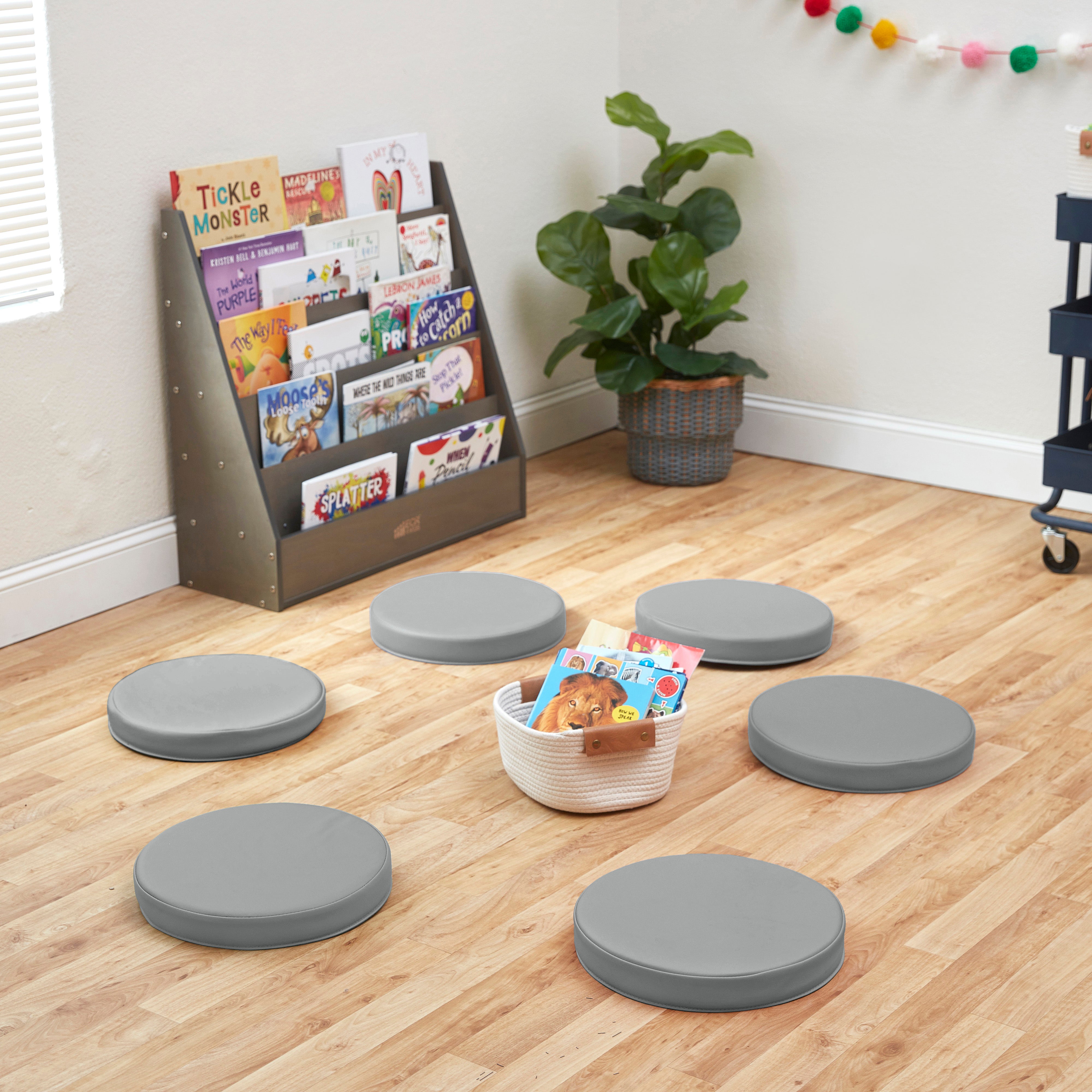 Floor Cushions, Round, Flexible Seating, 6-Piece