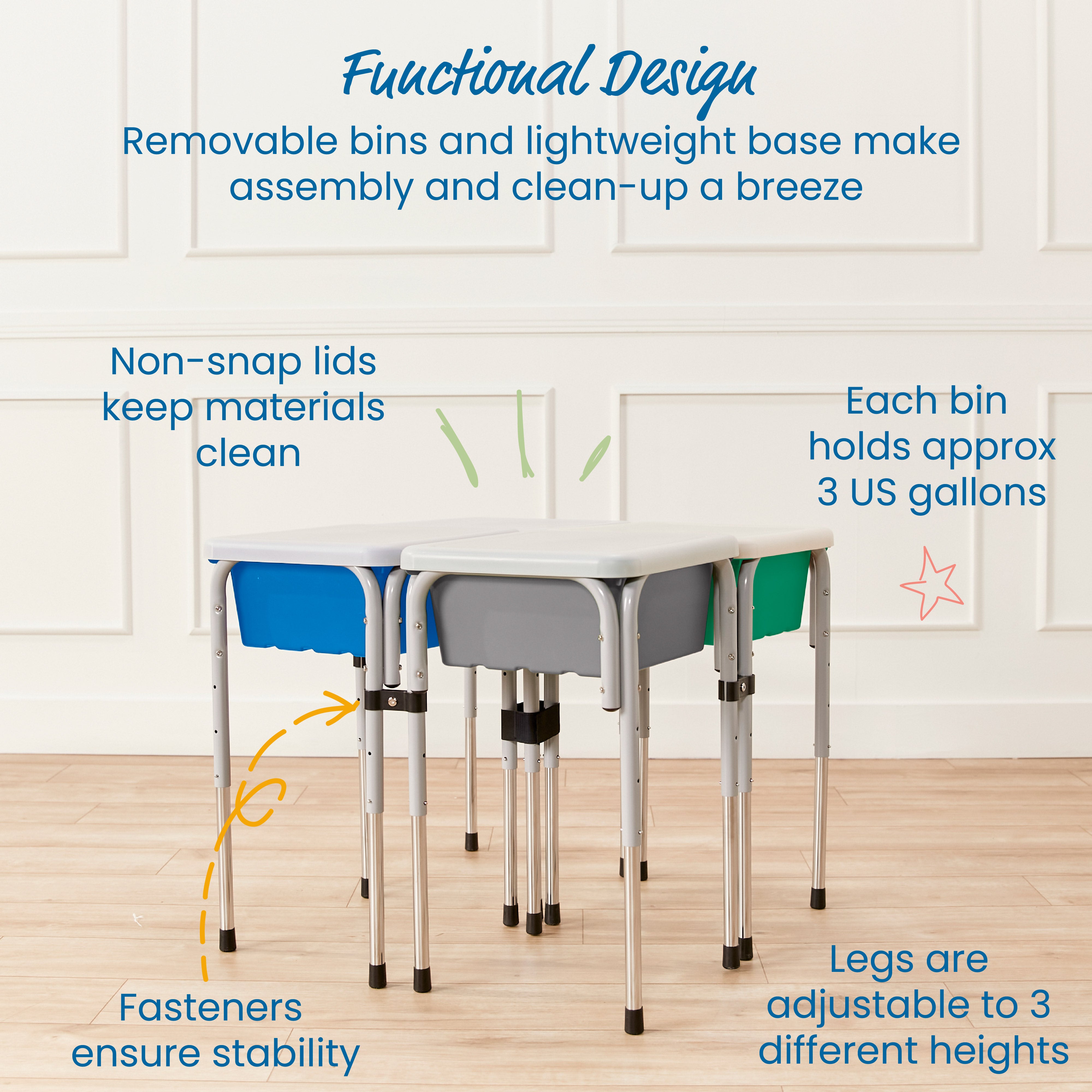 4-Station Sand and Water Adjustable Play Table