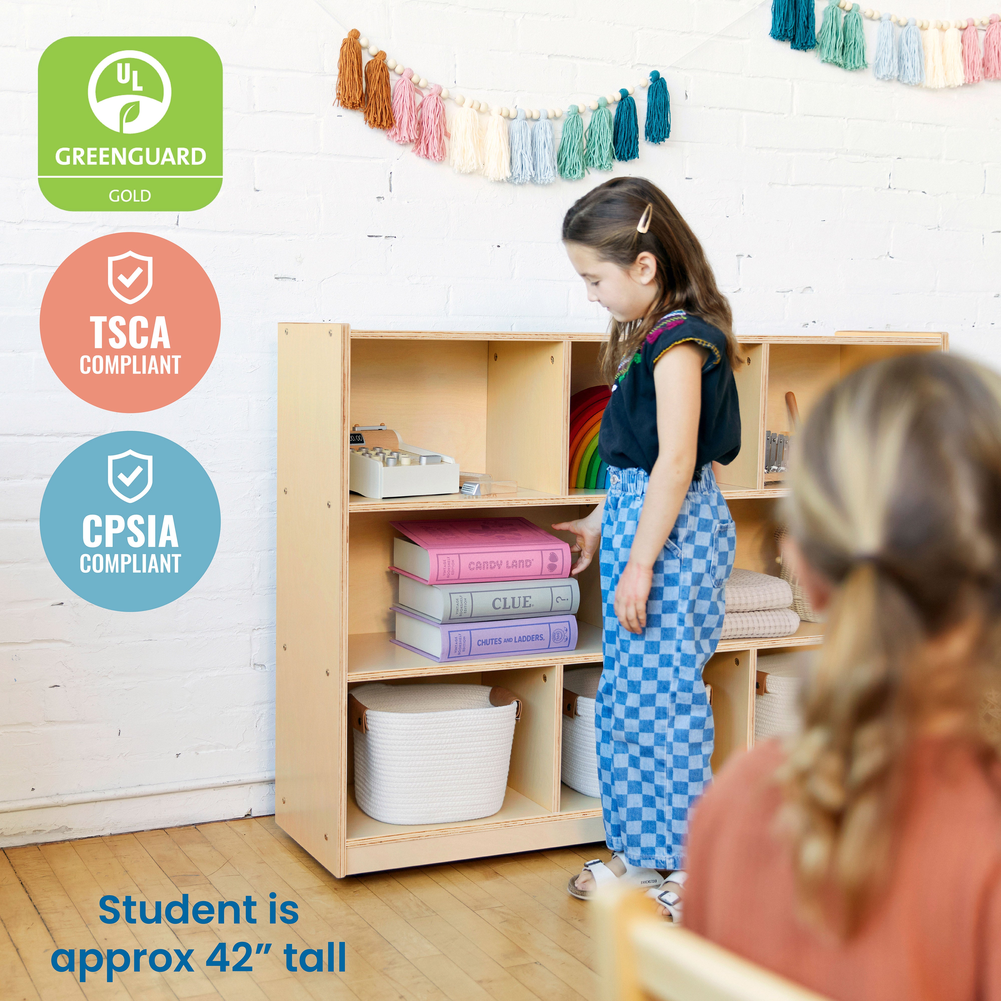 8-Compartment Mobile Storage Cabinet, Elementary