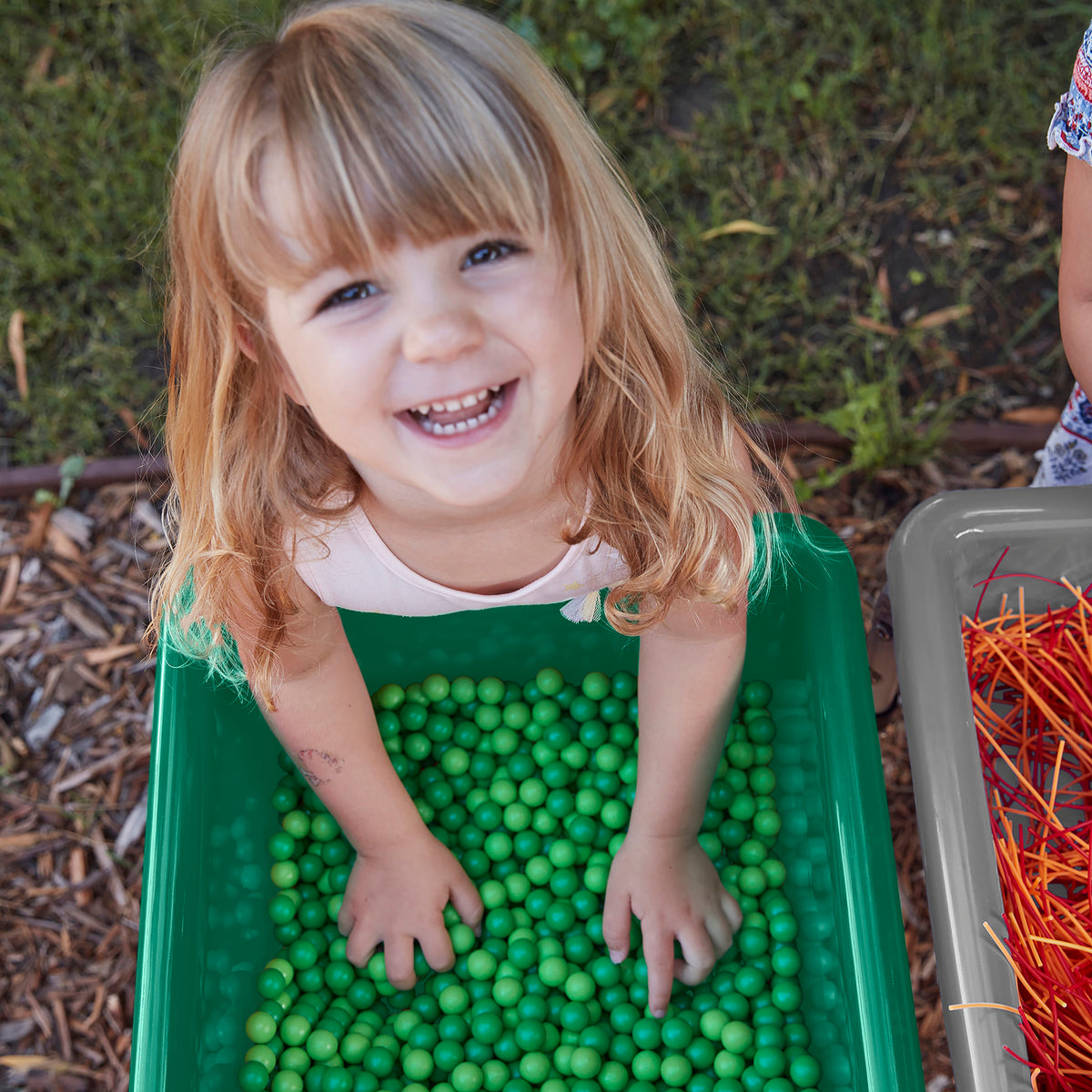 Stackable Square Bins with Non-Snap Lids, 2-Pack