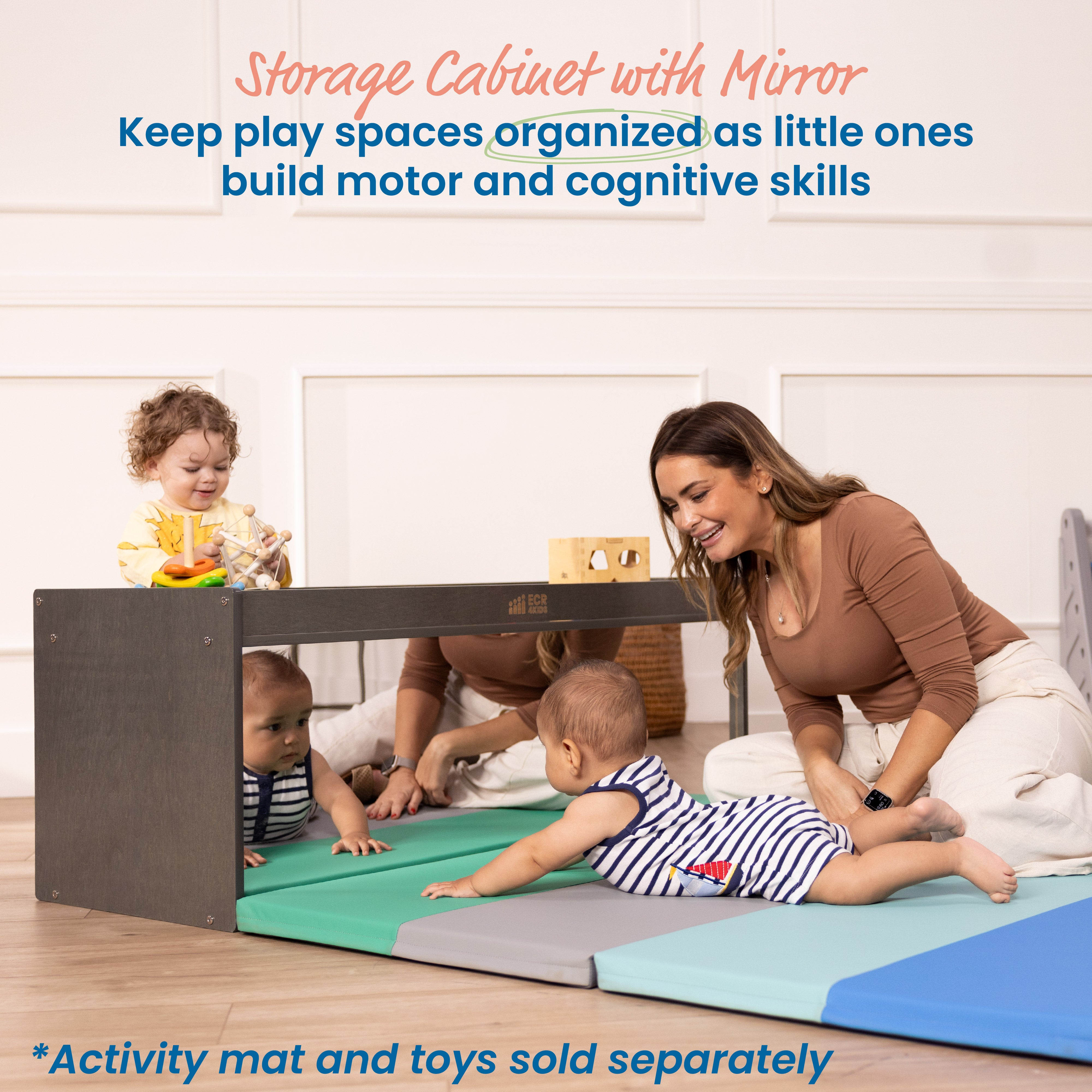 Storage Cabinet with Activity Top and Mirror