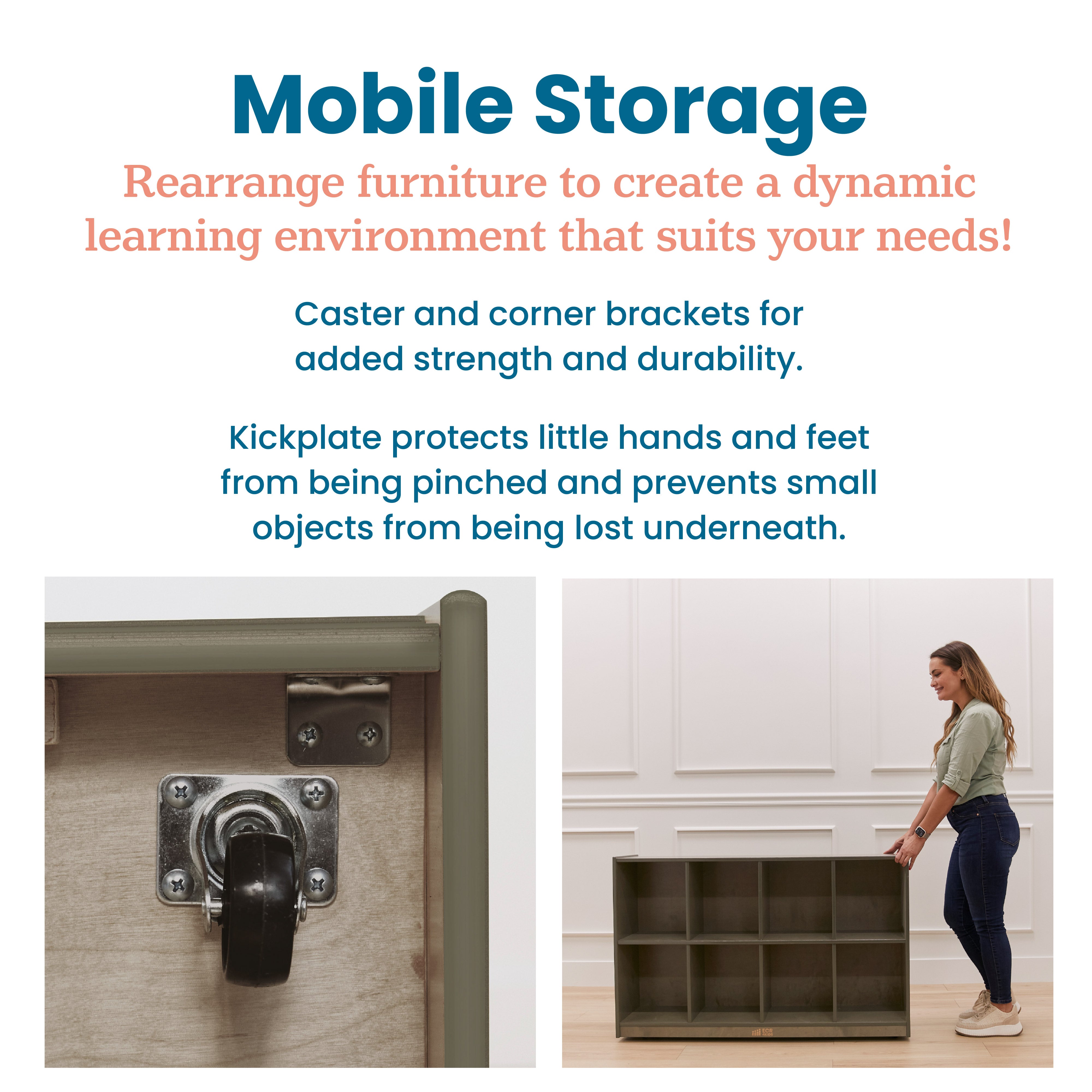 8-Compartment Mobile Backpack Storage Cabinet