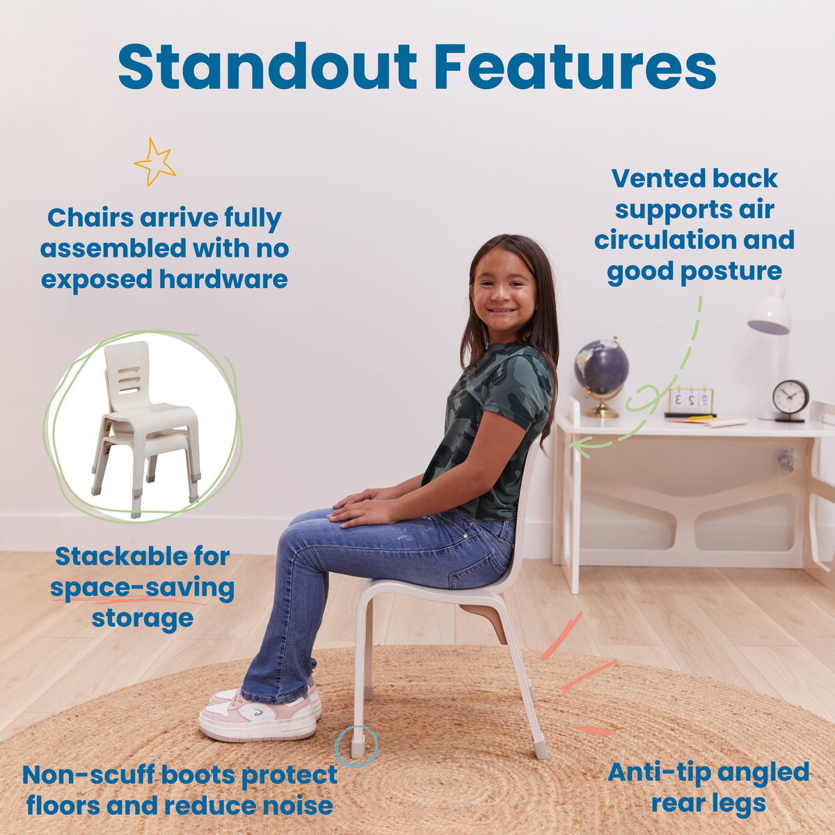 Bentwood Chair, 14in Seat Height, 2-Pack