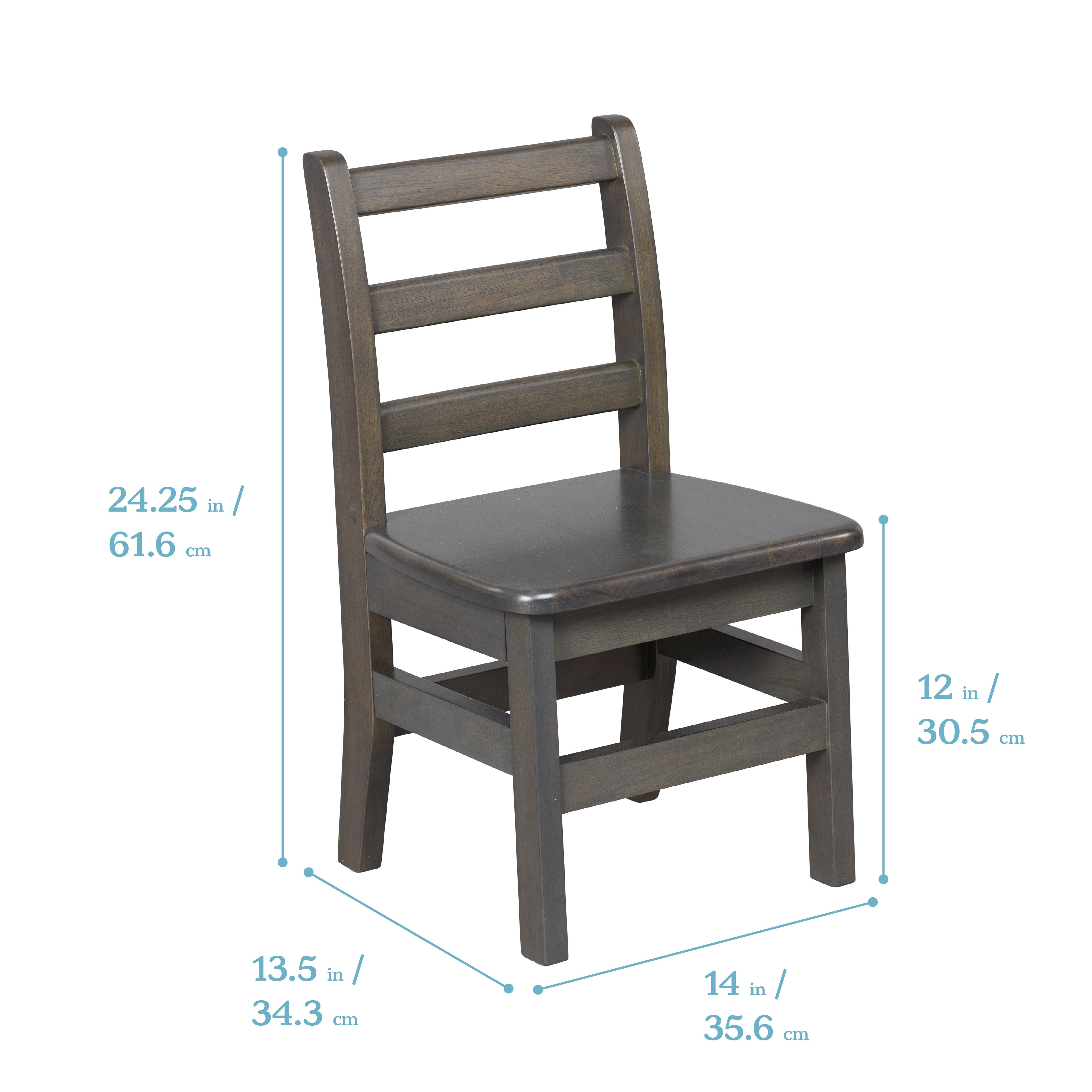 24in x 36in Rectangular Hardwood Table and Chair Set, 12in Seat Height, Kids Furniture