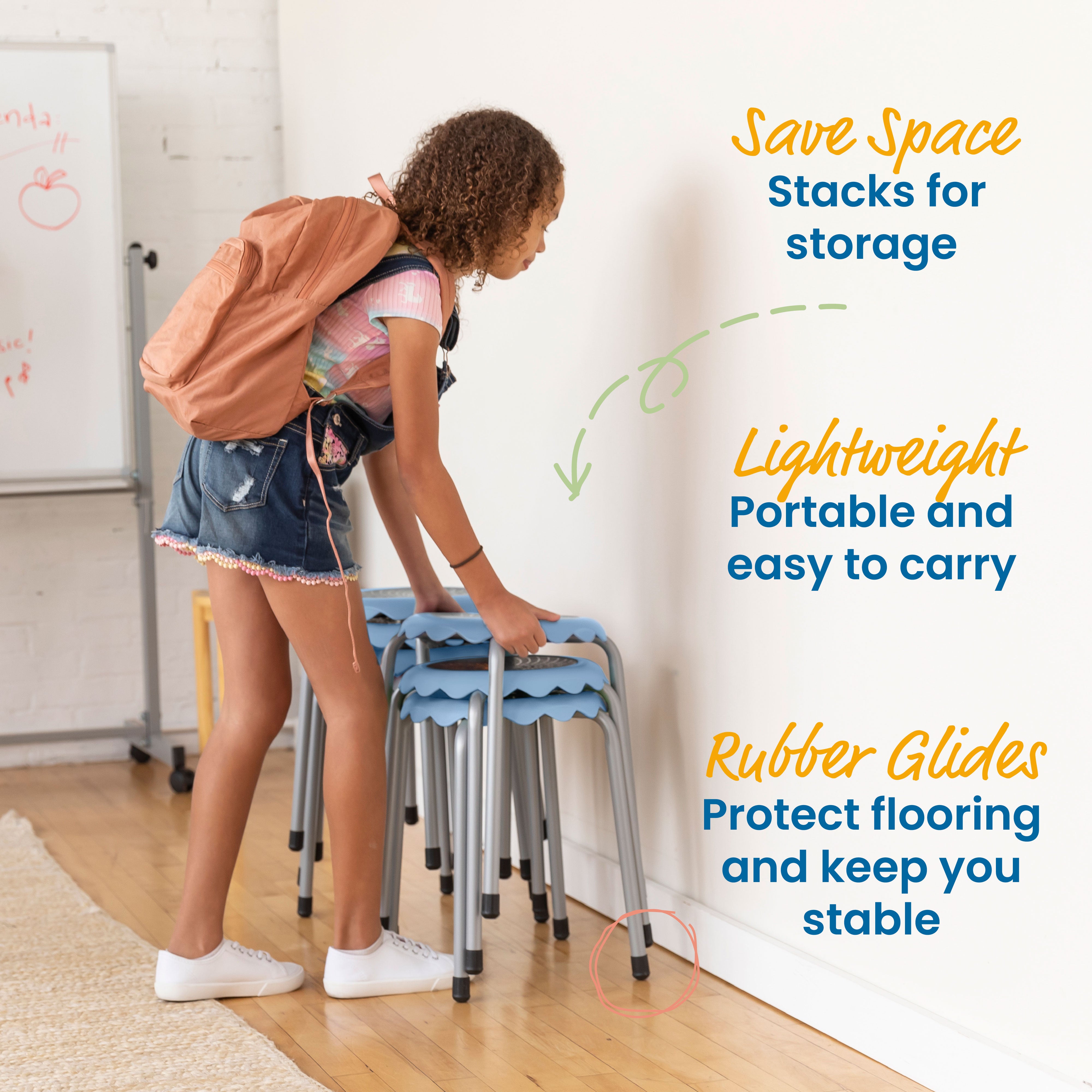 Daisy Stackable Stool Set, 8-Piece