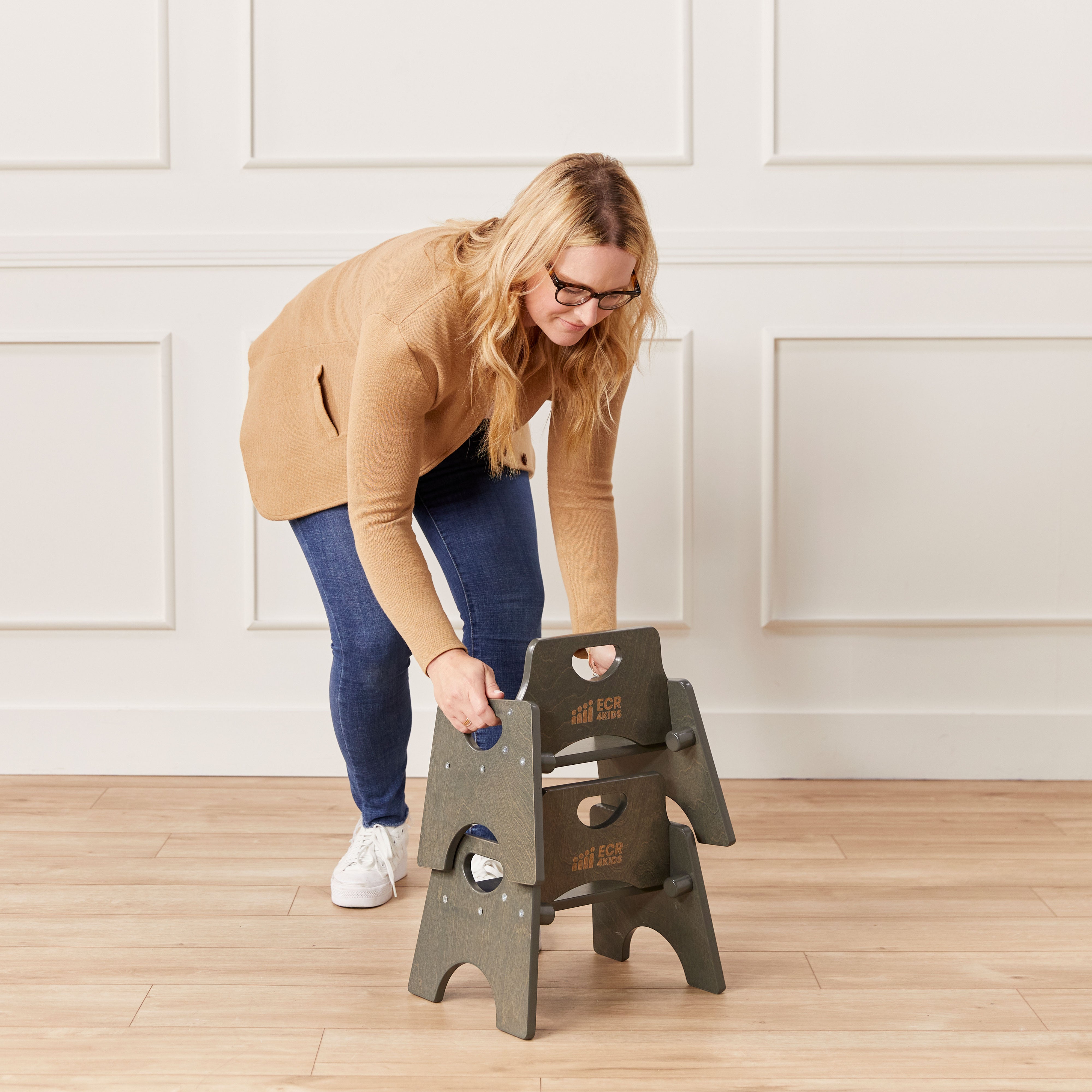 Stackable Wooden Toddler Chair, 6in, 2-Pack
