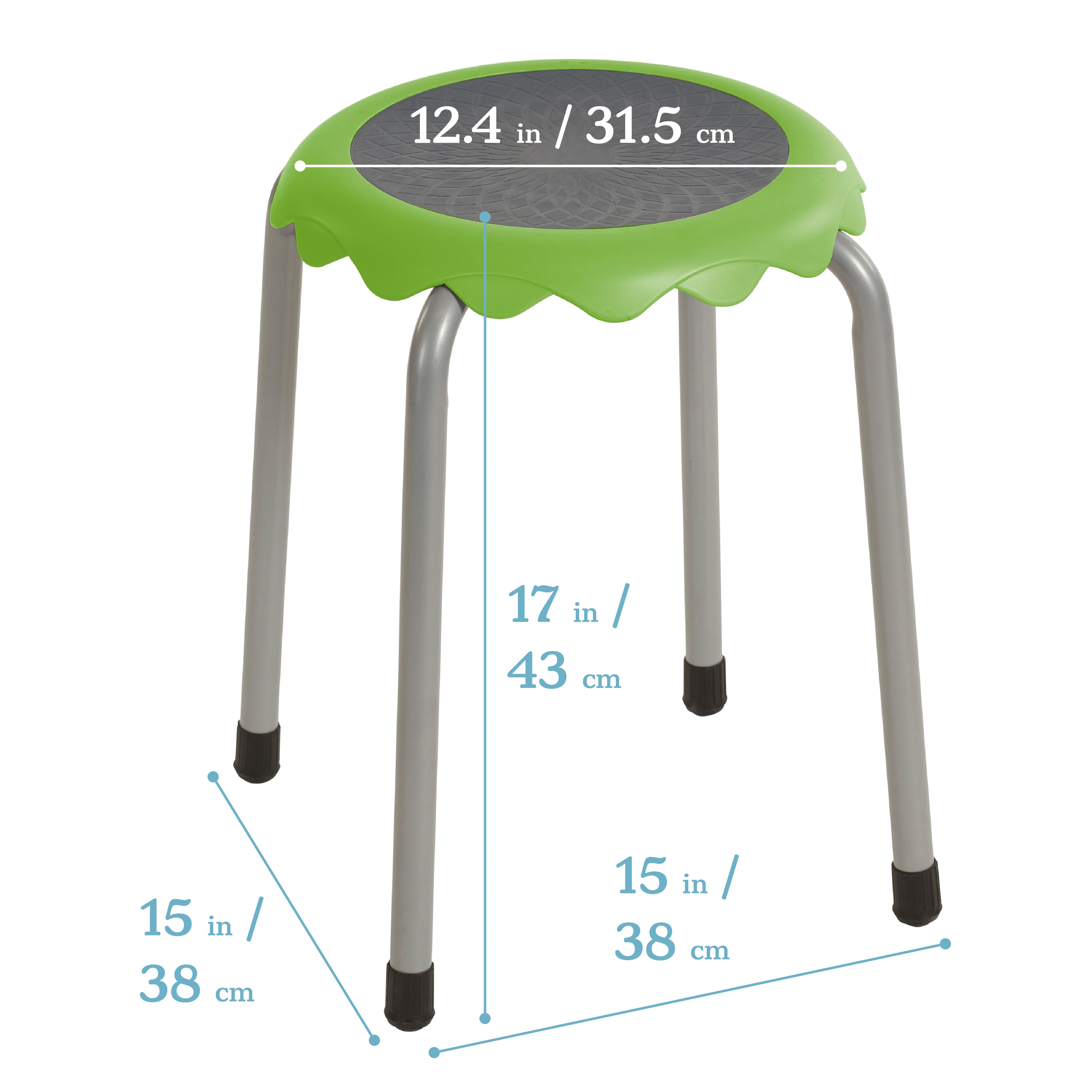 Daisy Stackable Stool with Glides Seating Set, 8-Piece