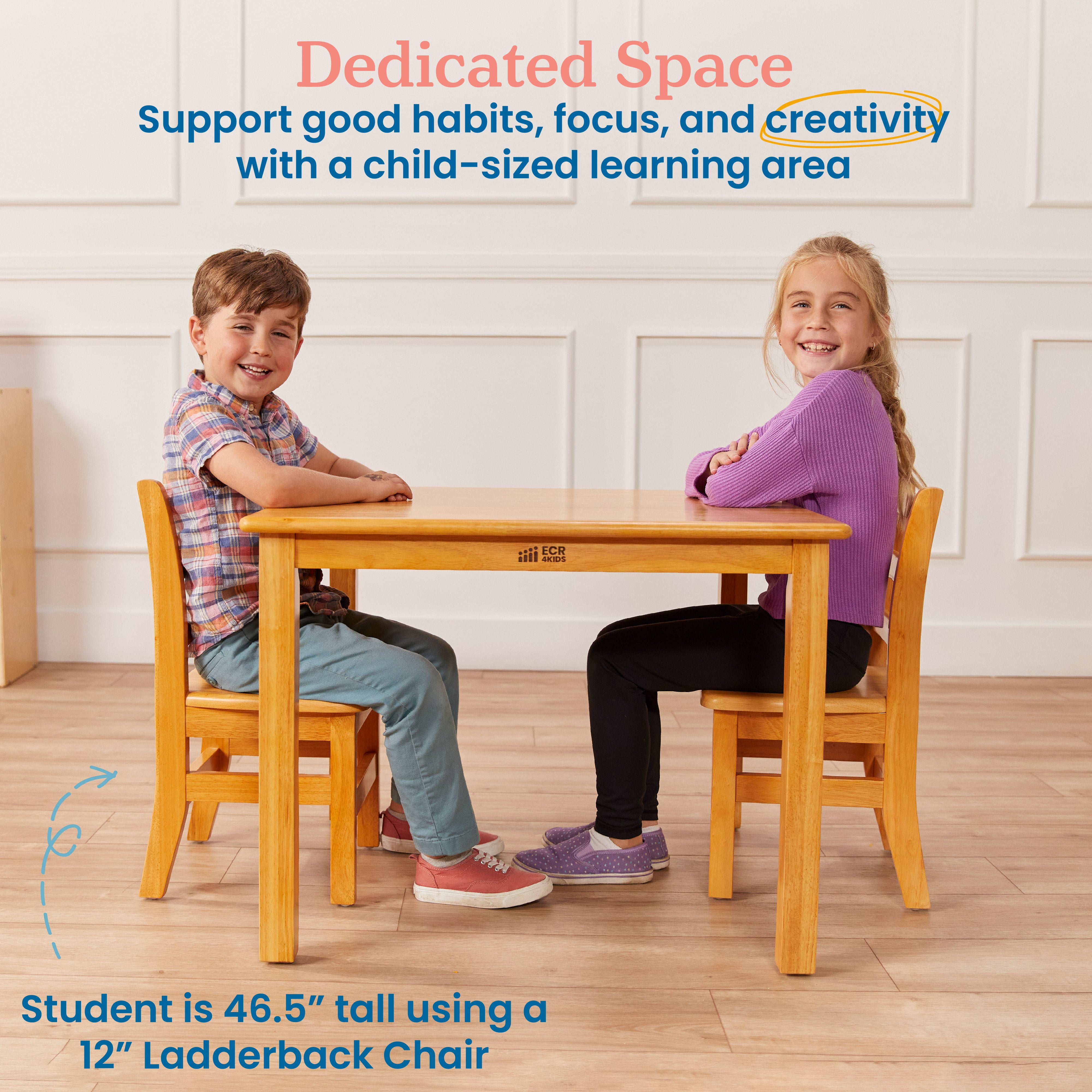 30in Square Hardwood Table with 22in Legs