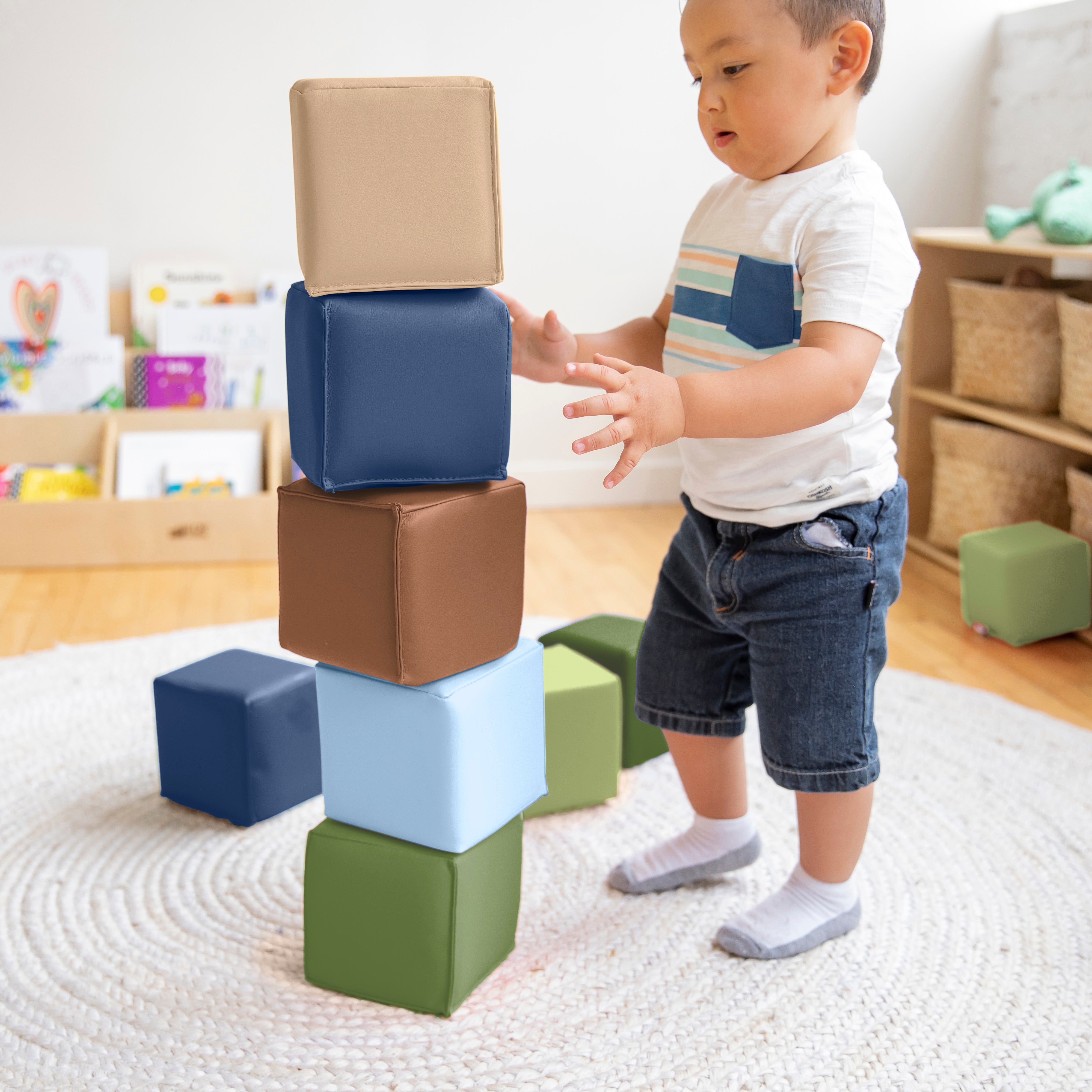 SoftZone Patchwork Toddler Blocks, 12-Piece