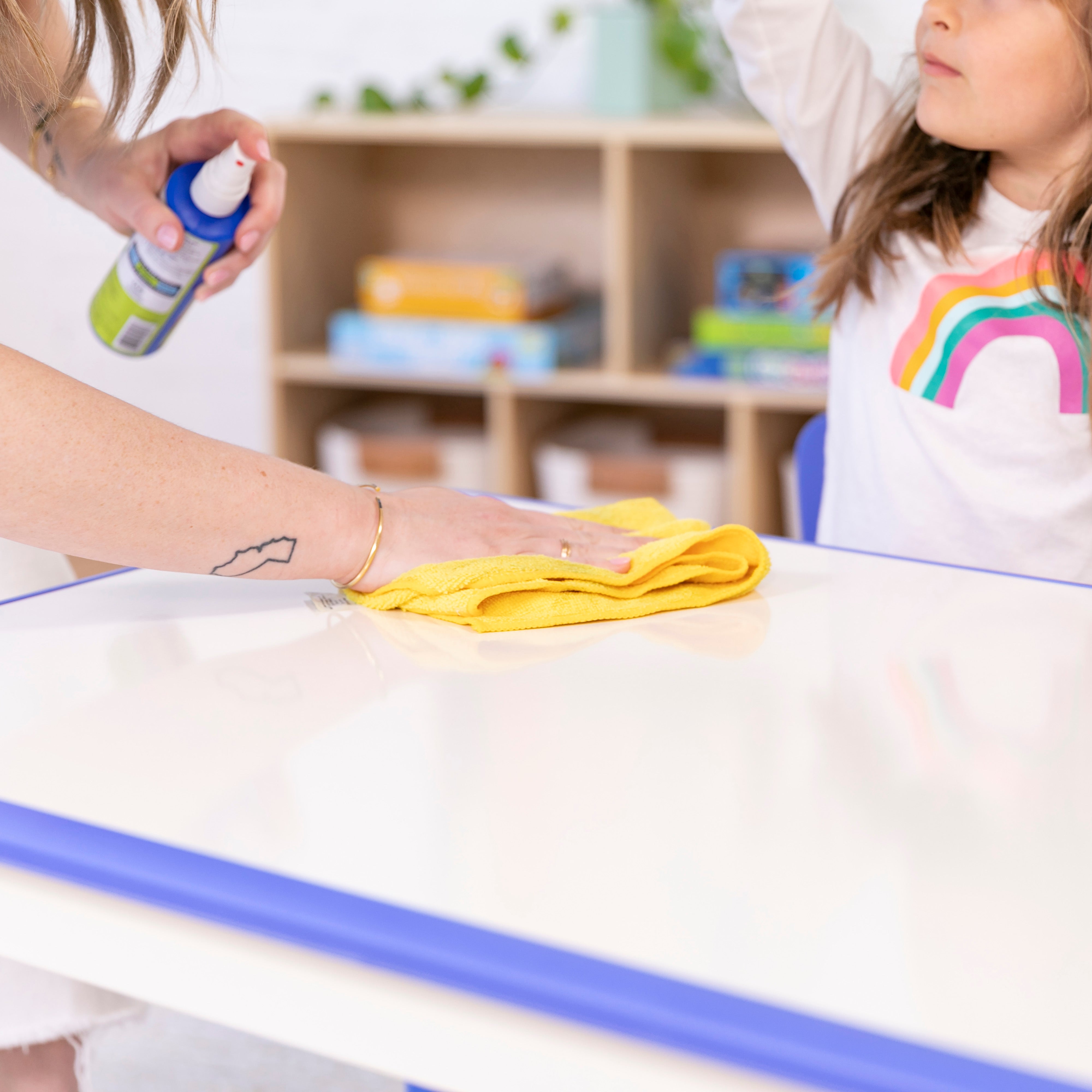 Dry-Erase Rectangular Activity Table with 2 Chairs, Adjustable, 3-Piece