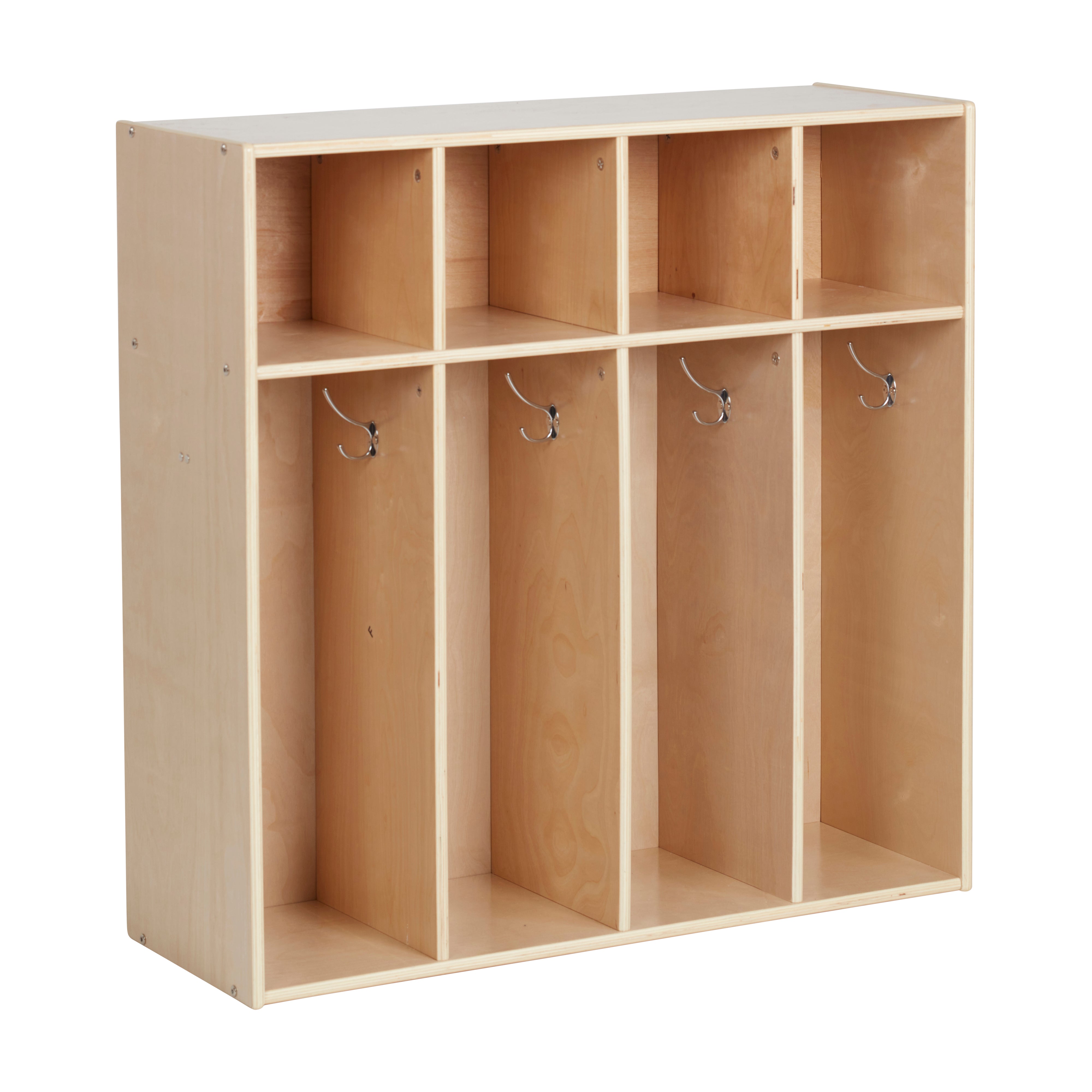 Streamline 4-Section Toddler Coat Locker with Cubby Storage