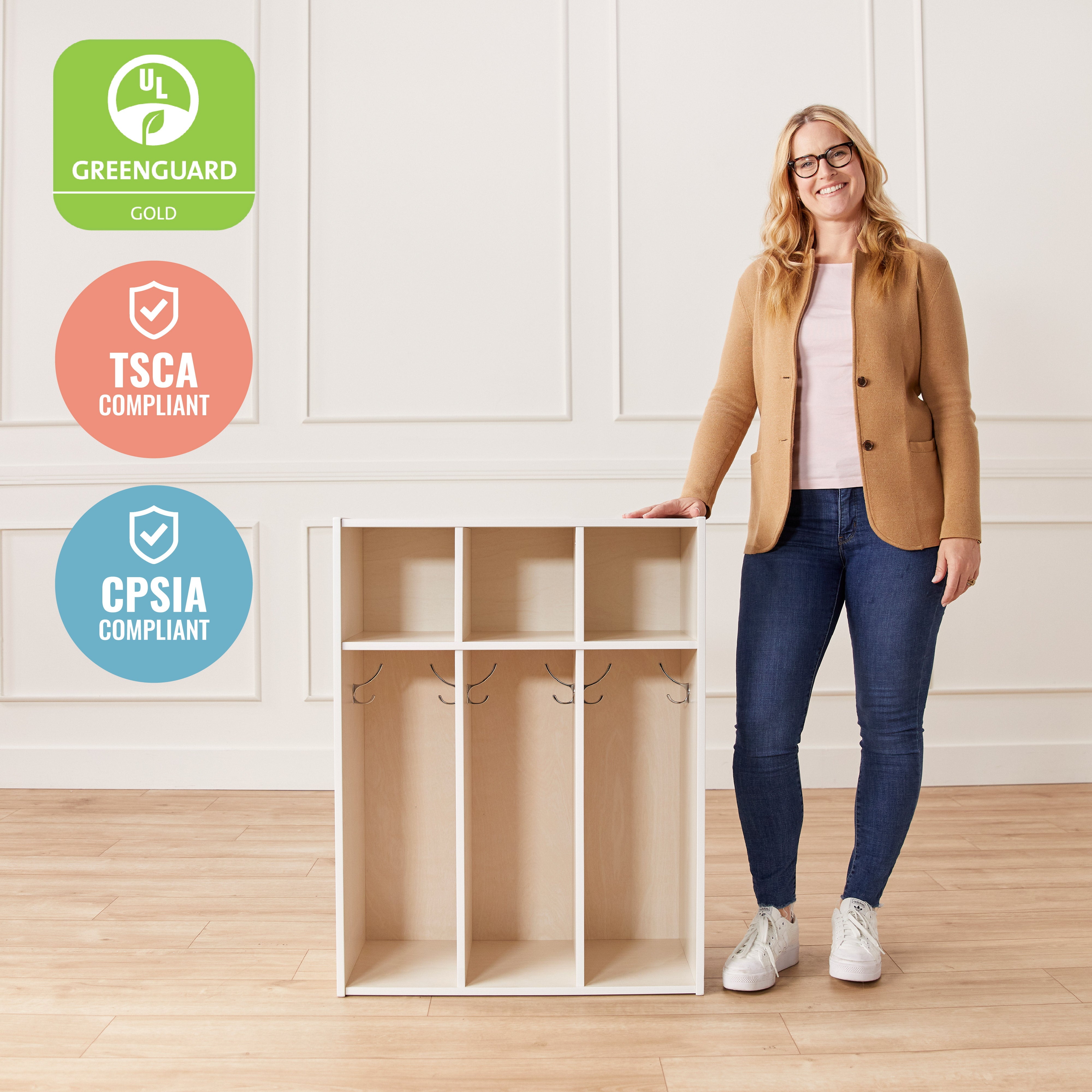 Streamline 3-Section Coat Locker, Toddler Size