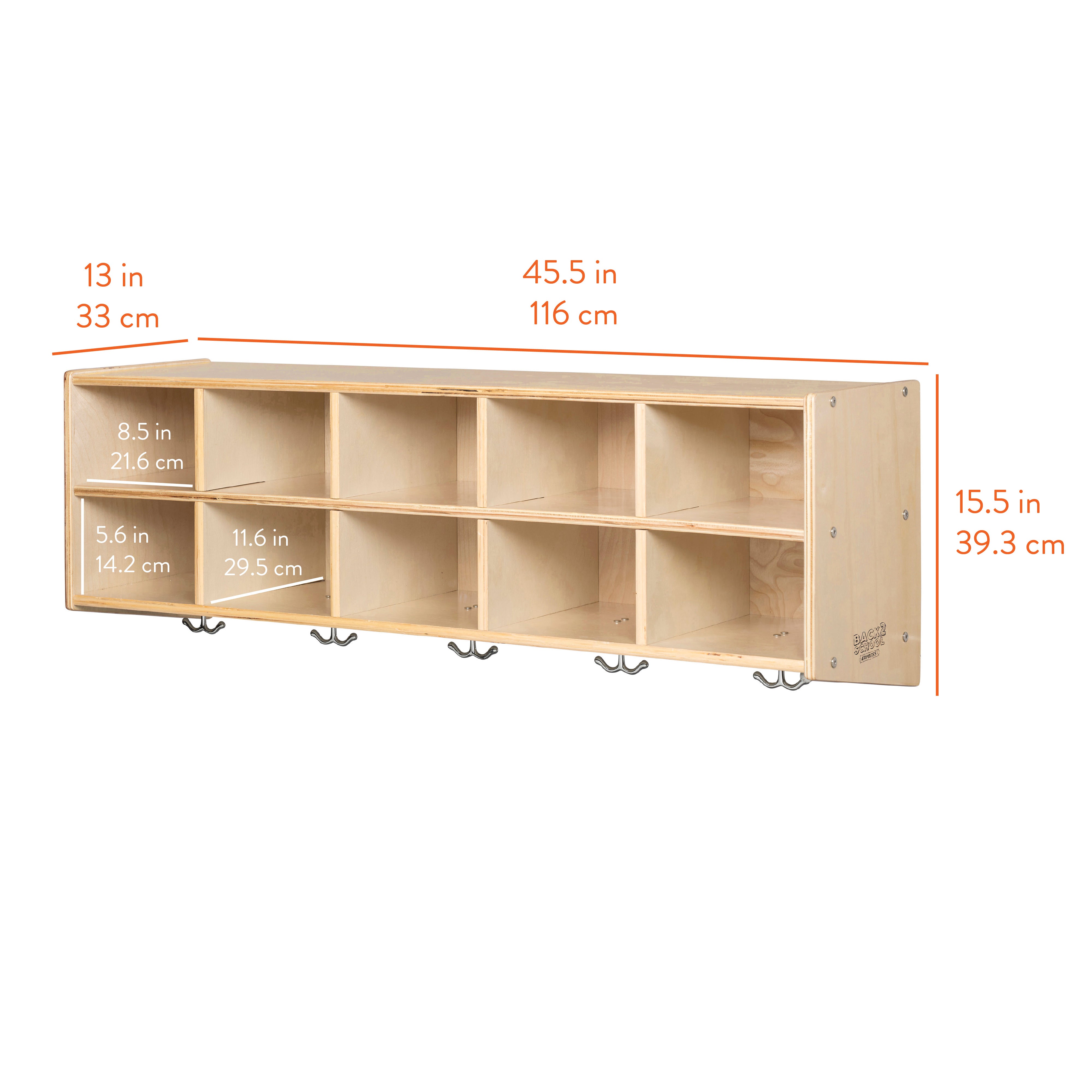 10-Section Wall Mount Storage Coat Locker