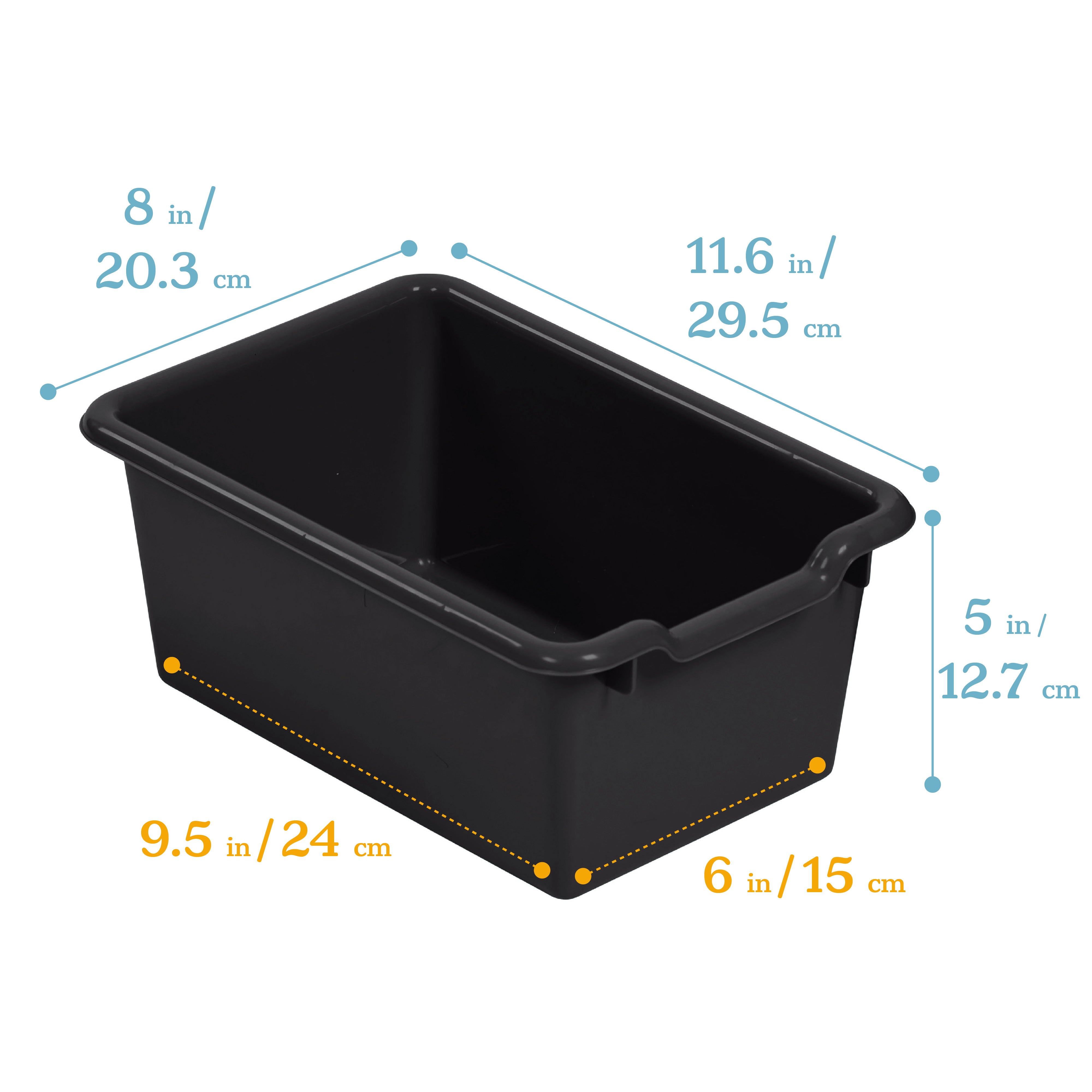 Scoop Front Plastic Storage Bins, 20-Piece
