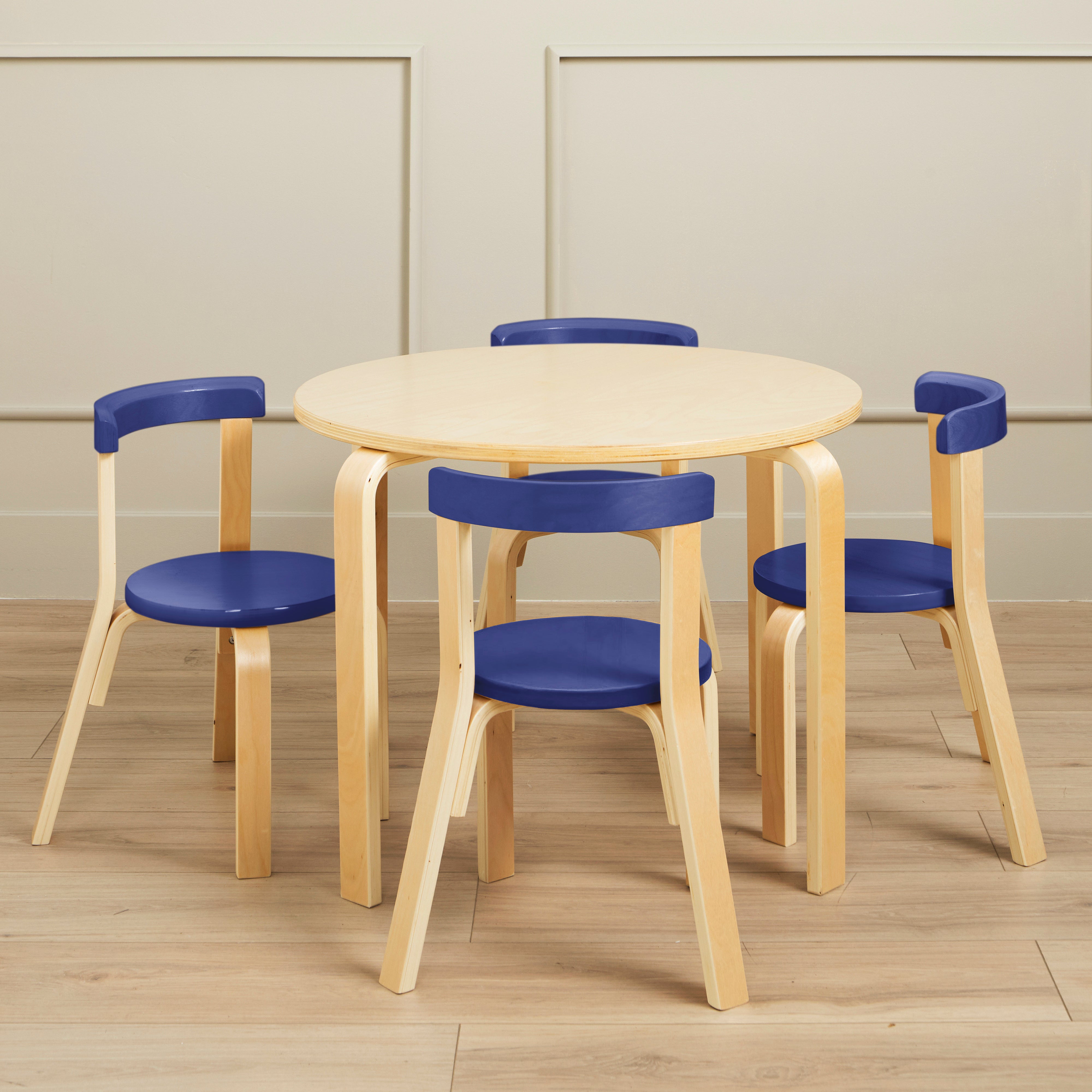 Bentwood Kids Table and Chairs Set, 5-Piece
