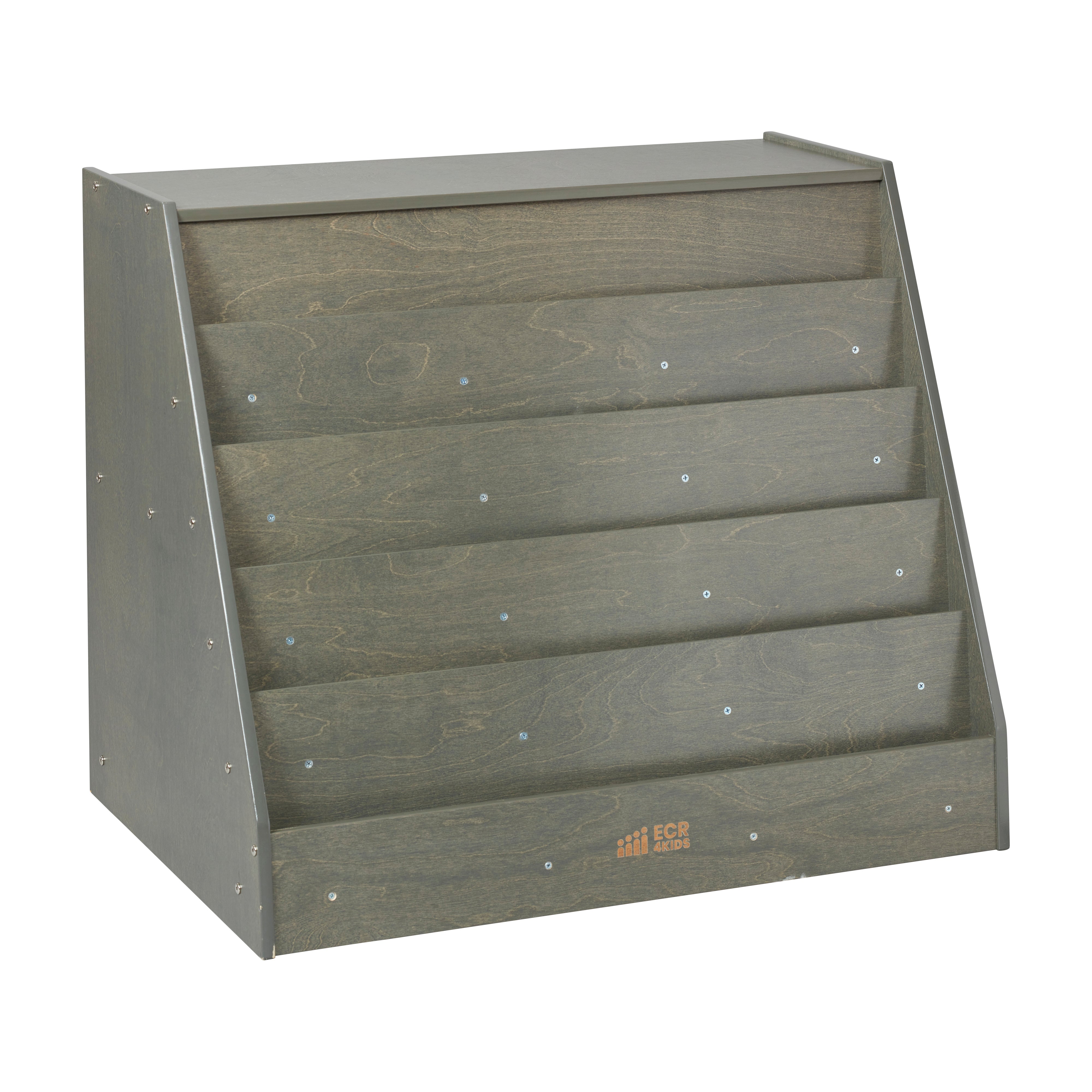 Double-Sided Mobile Book Display with Storage, Classroom Bookshelf