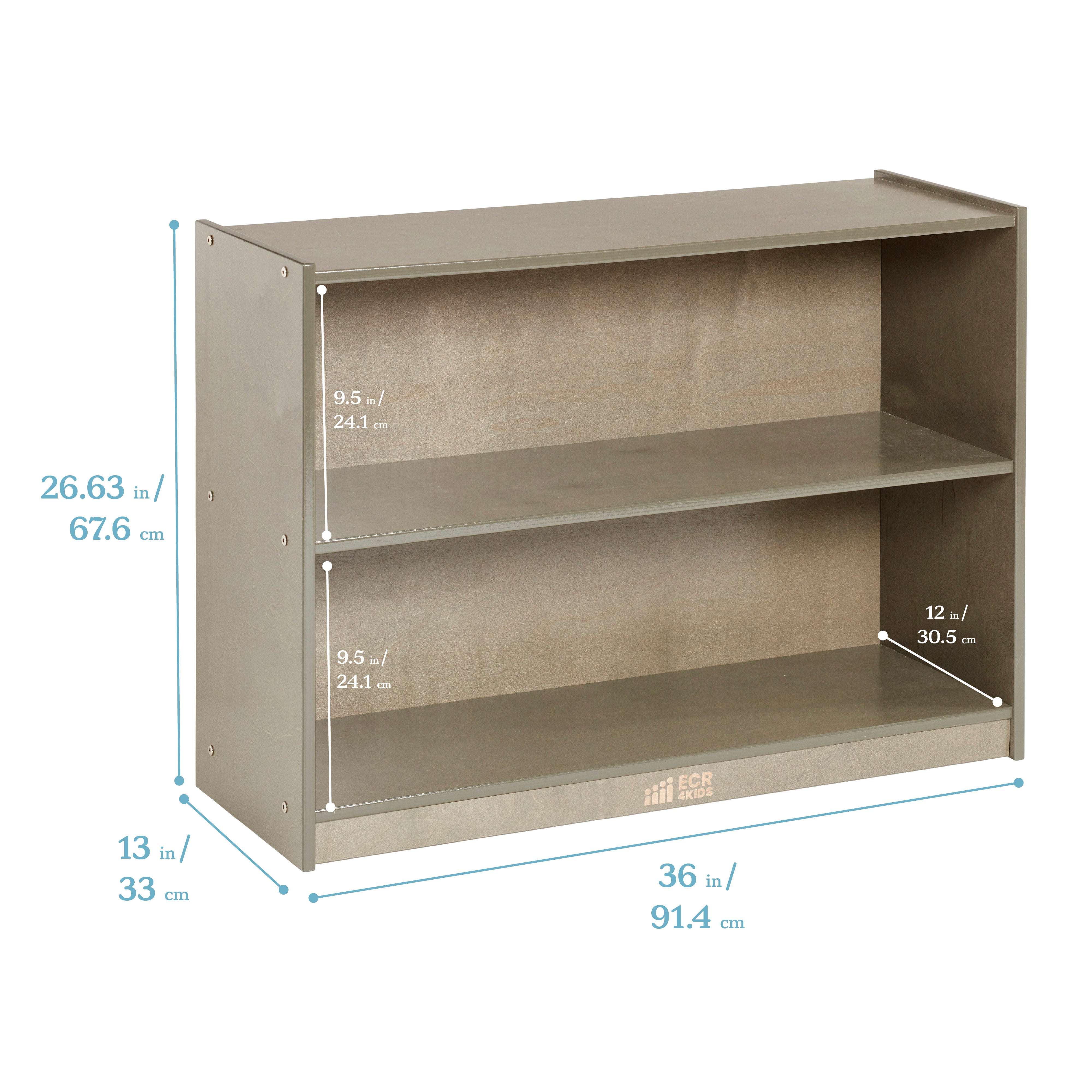 2-Shelf Mobile Storage Cabinet