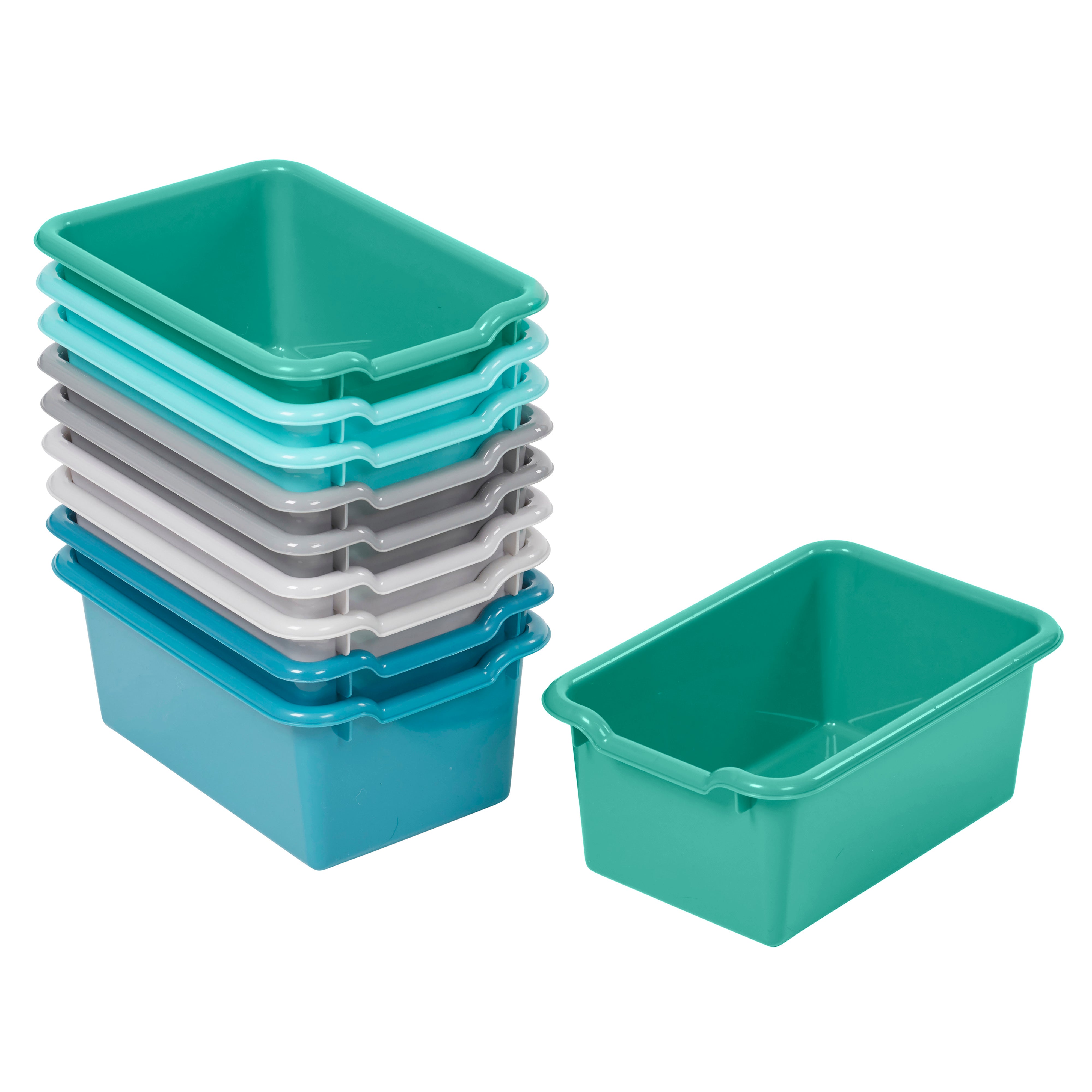 Scoop Front Storage Bins, 10-Piece