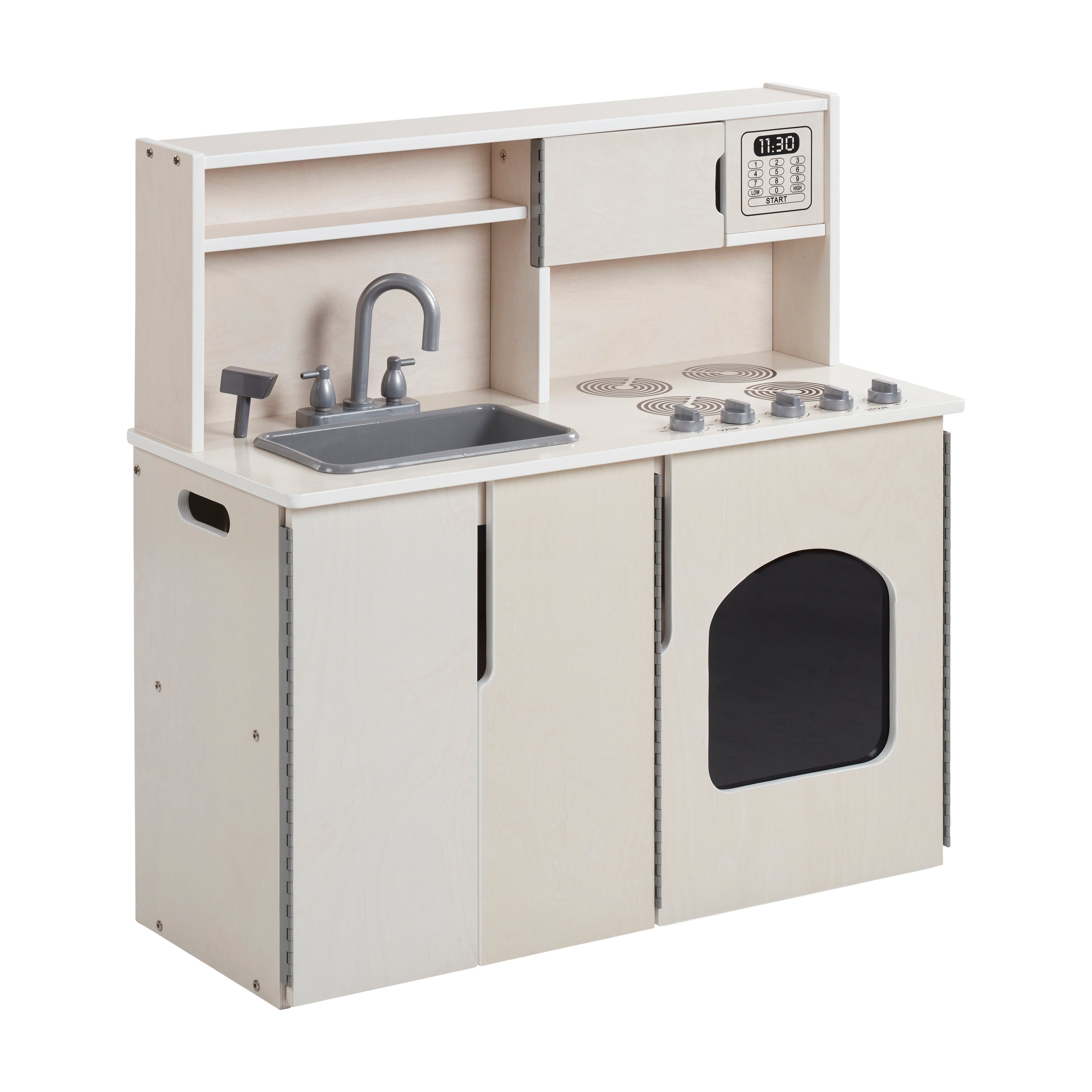 4-in-1 Kitchen, Sink, Stove, Oven, Microwave and Storage