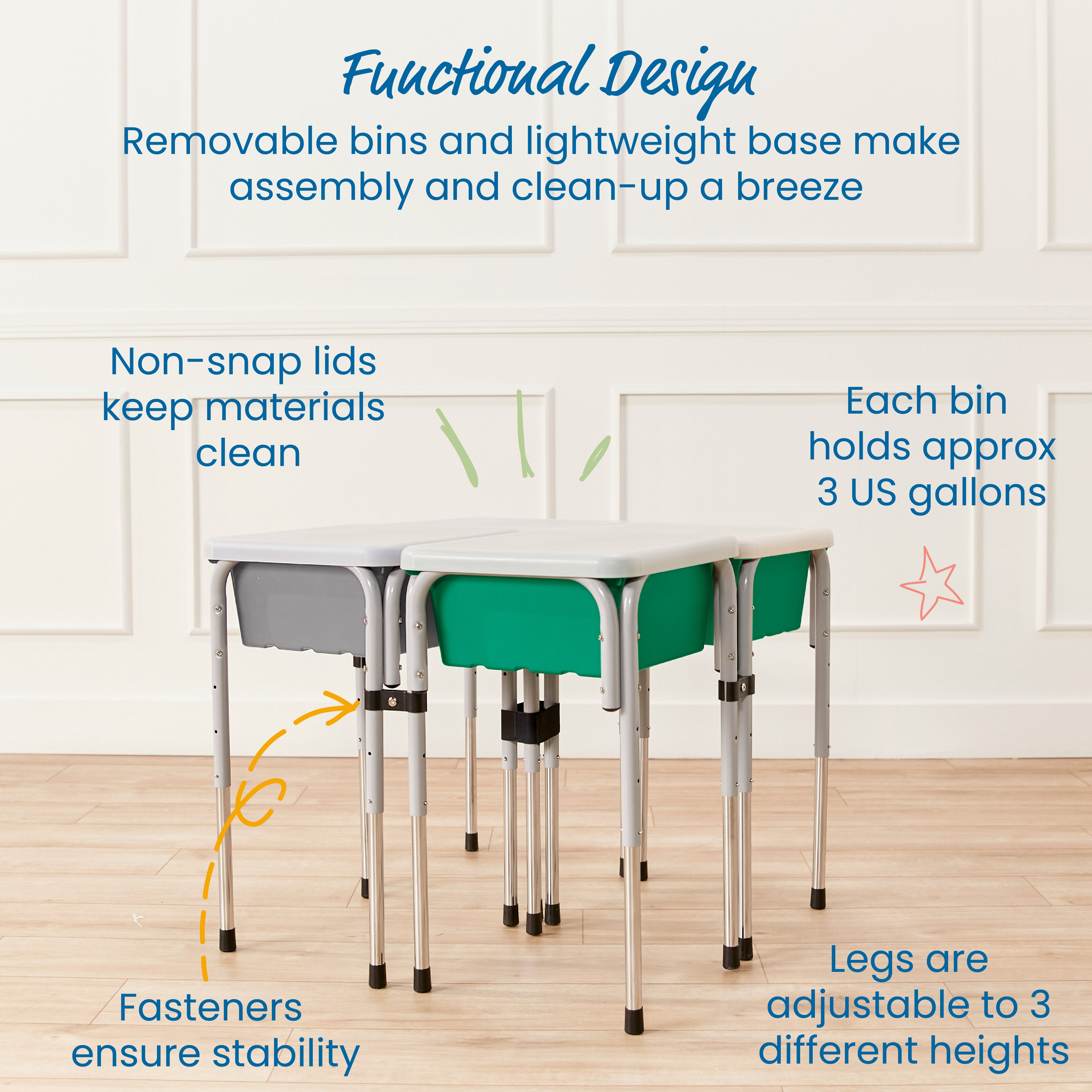 4-Station Sand and Water Adjustable Play Table