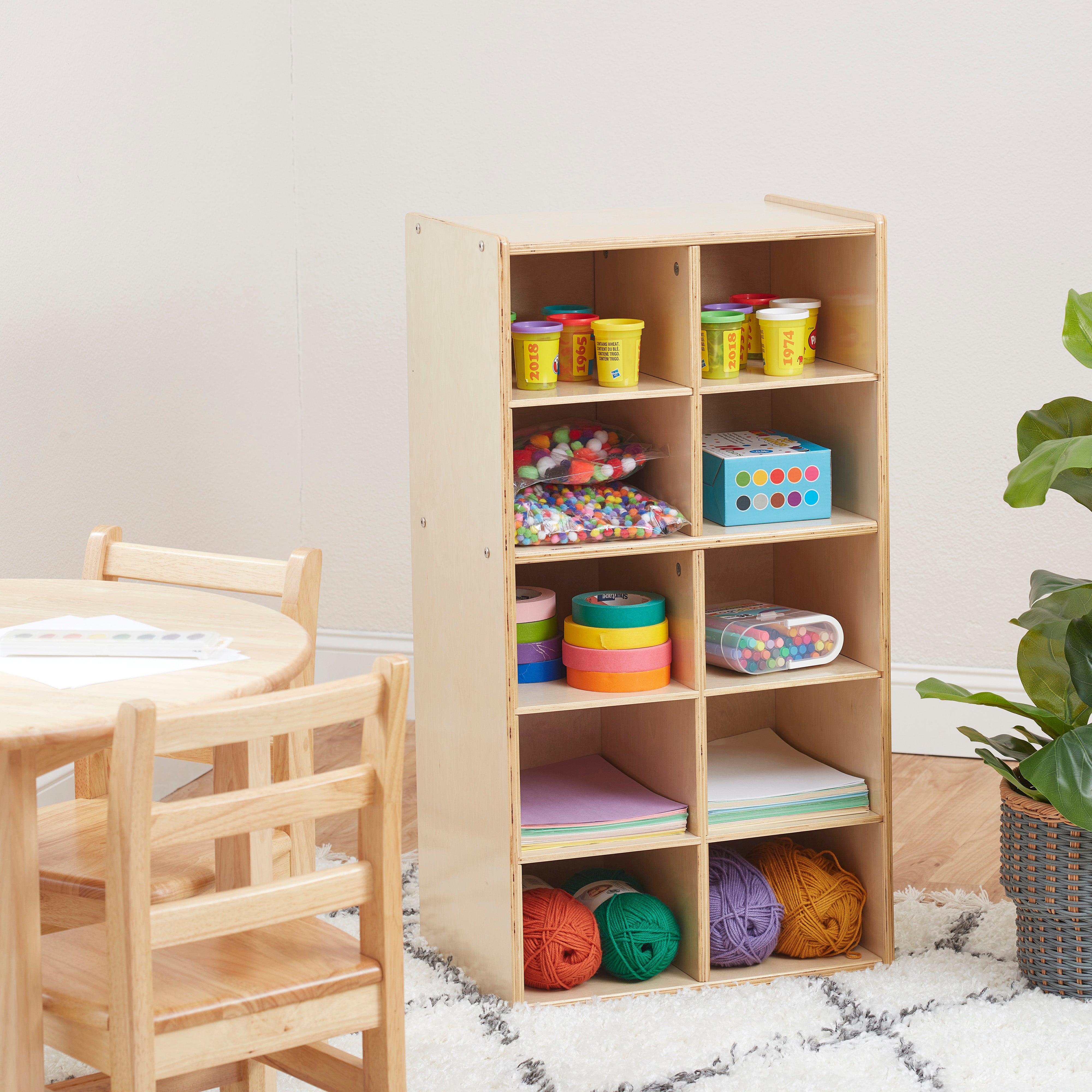 Streamline 10 Cubby Tray Storage Cabinet, 5x2, Classroom Furniture