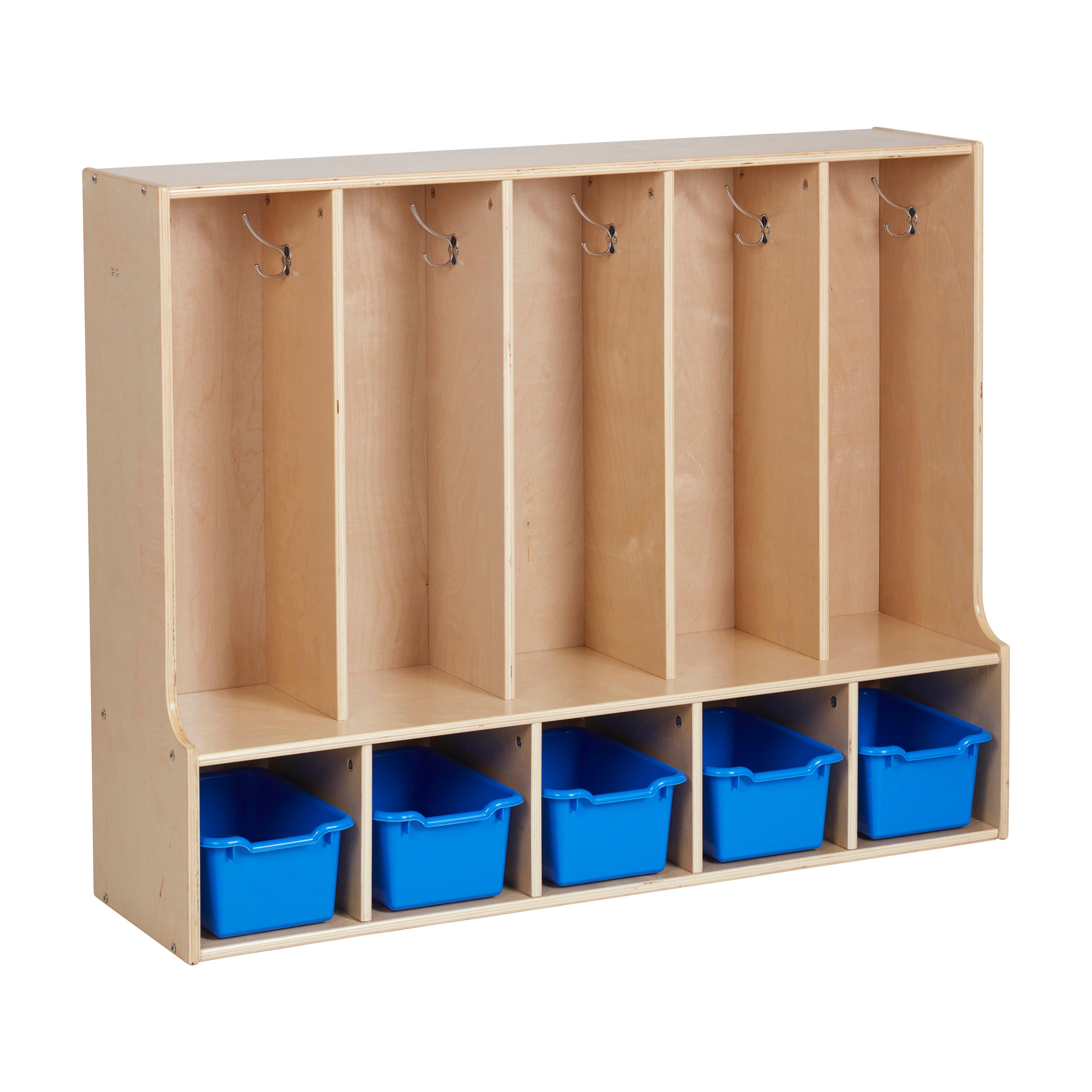 Streamline 5-Section Toddler Coat Locker with Bench and Bins