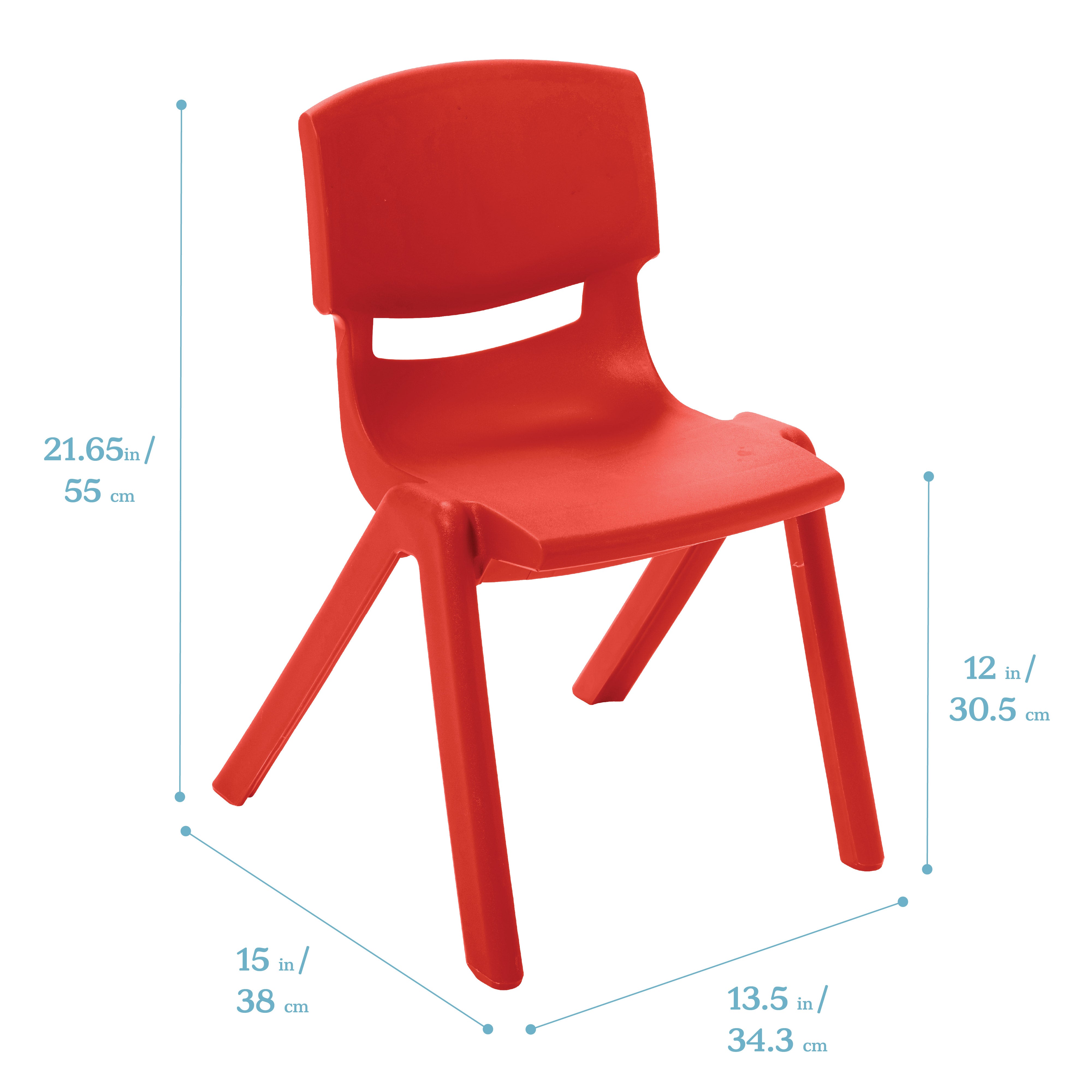 12in Plastic School Stack Chair, 10-Piece