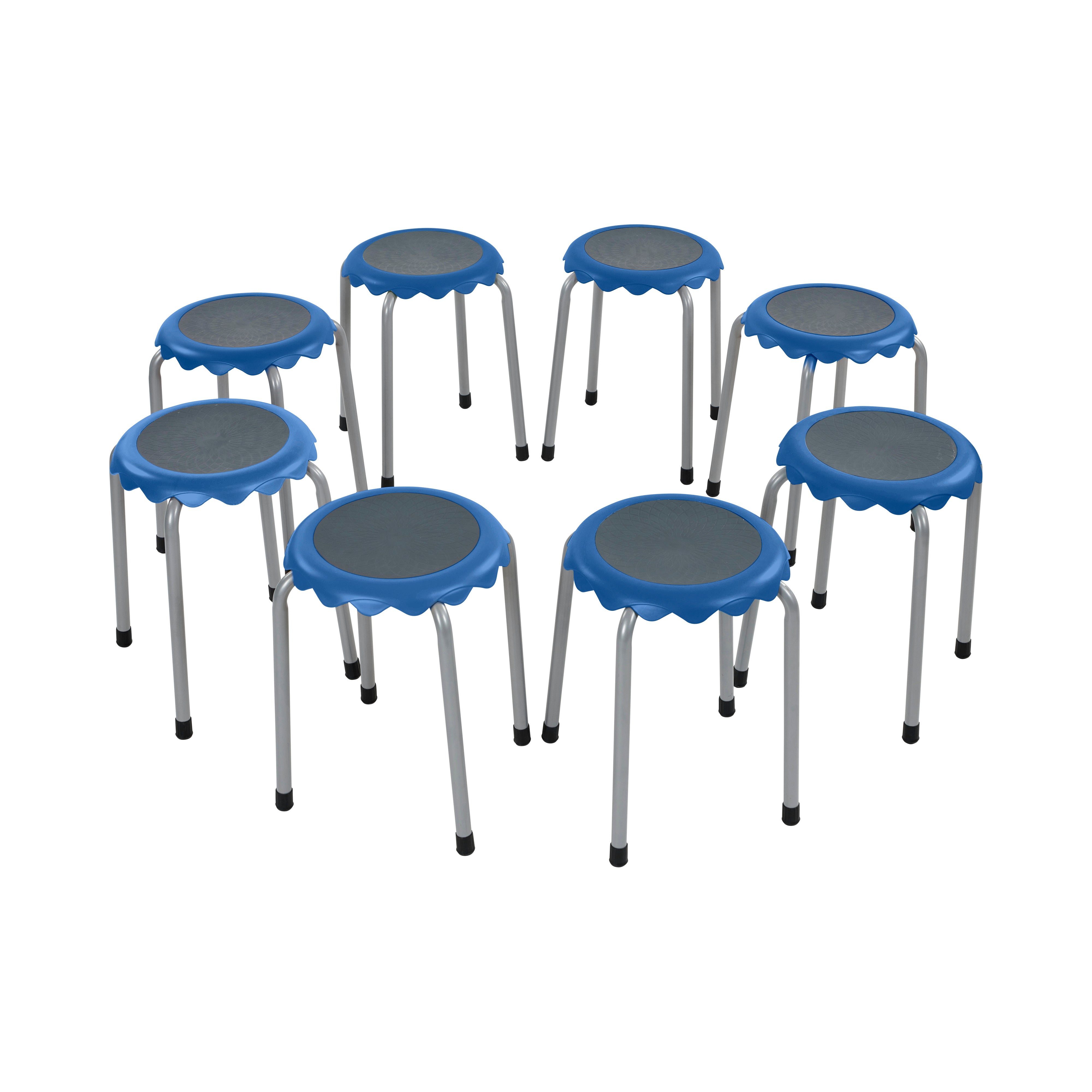 Daisy Stackable Stool with Glides Seating Set, 8-Piece