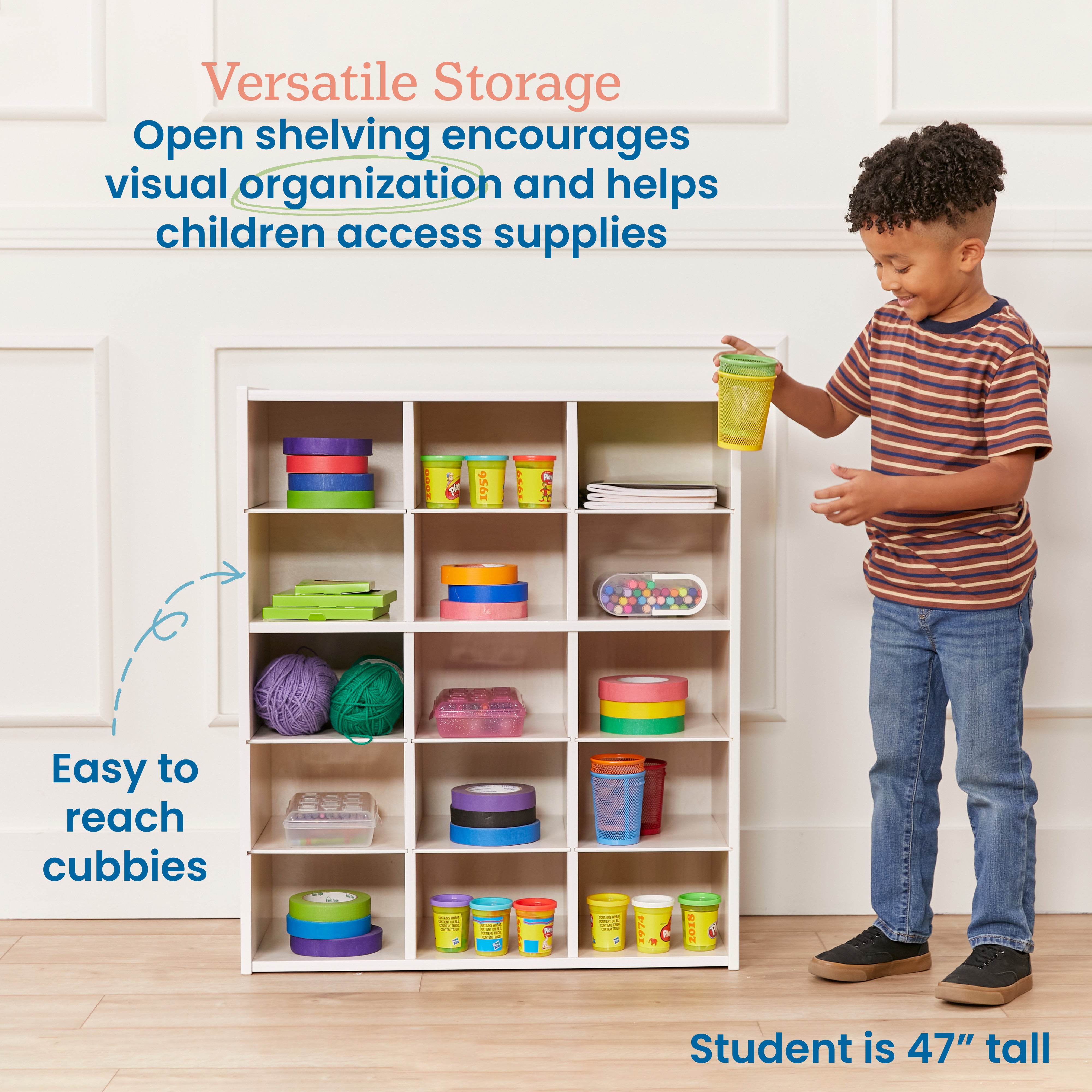 Streamline 15 Cubby Tray Storage Cabinet, 5x3