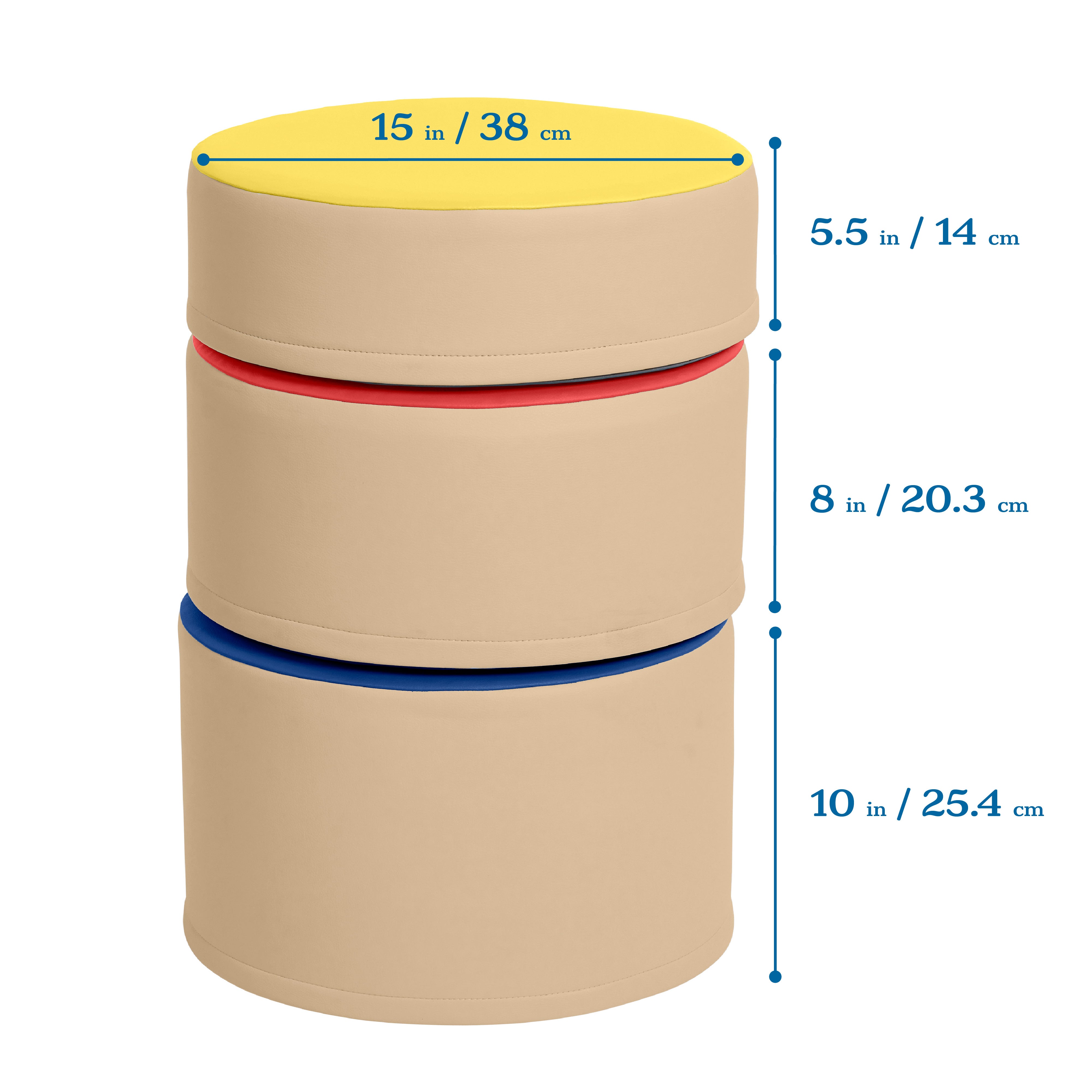 Colorful Stump Stool Set, 3-Piece