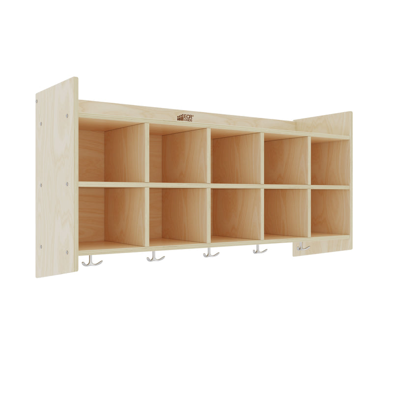 10-Section Hanging Coat Locker with Shelf