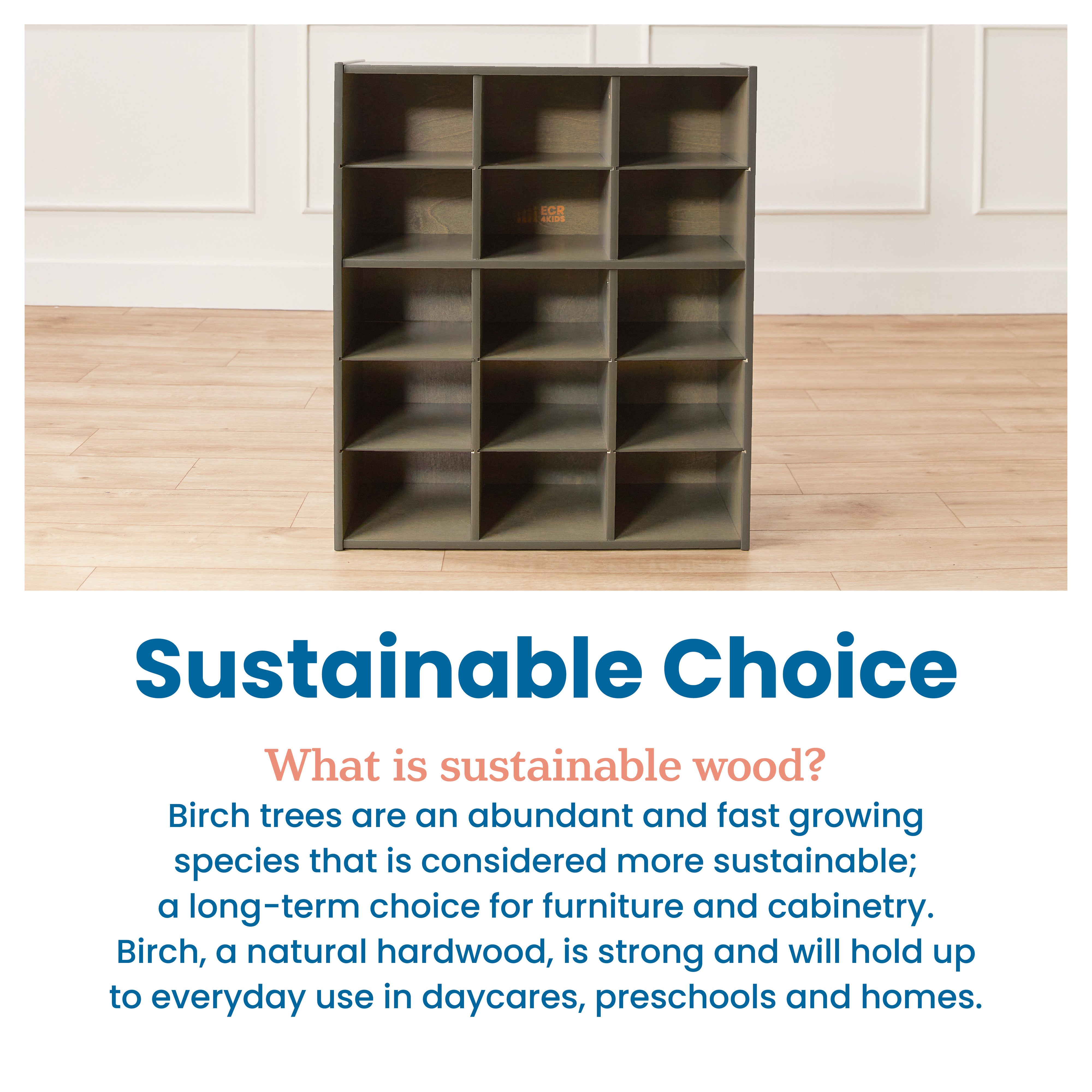 Streamline 15 Cubby Tray Storage Cabinet, 5x3