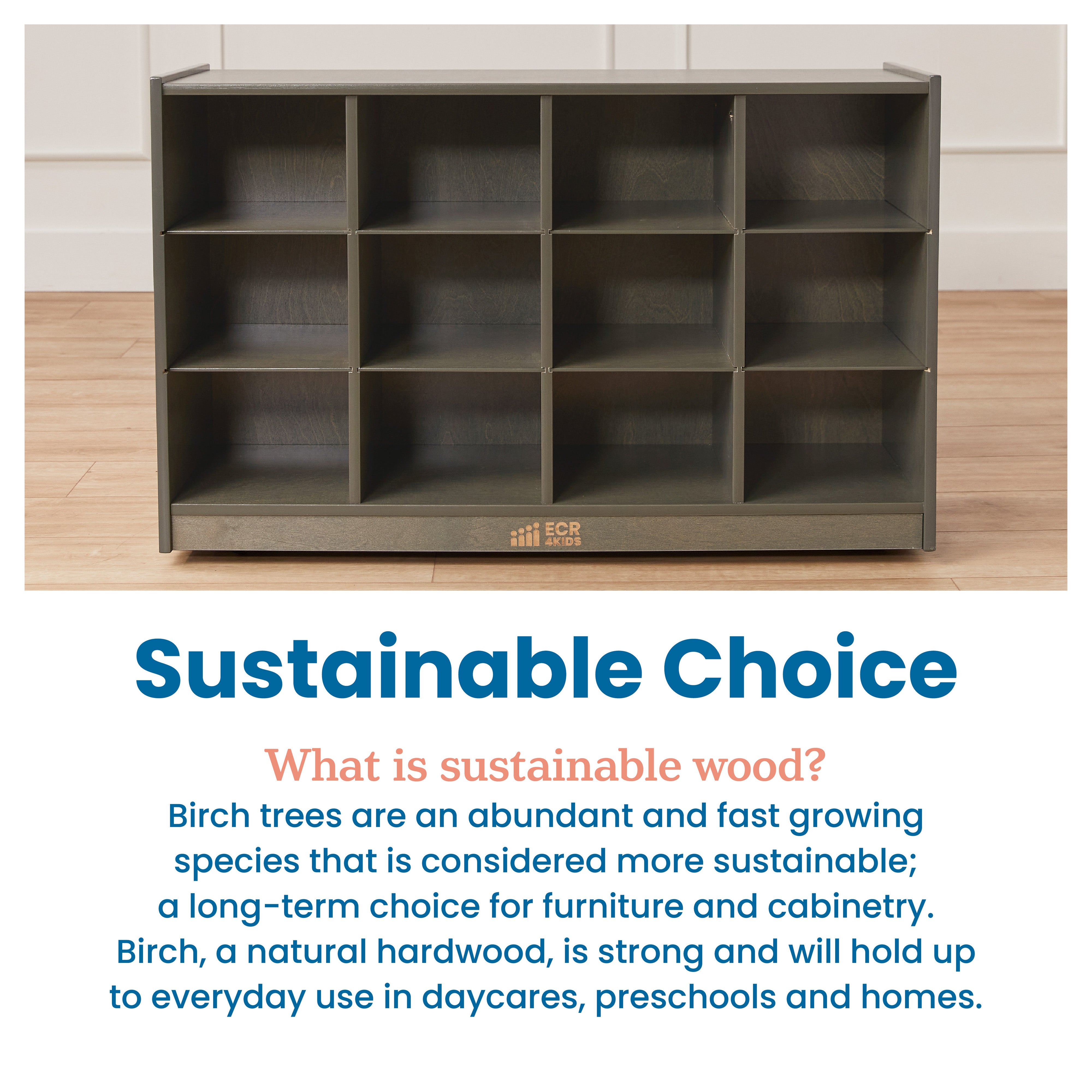 12 Cubby Mobile Tray Storage Cabinet, 3x4