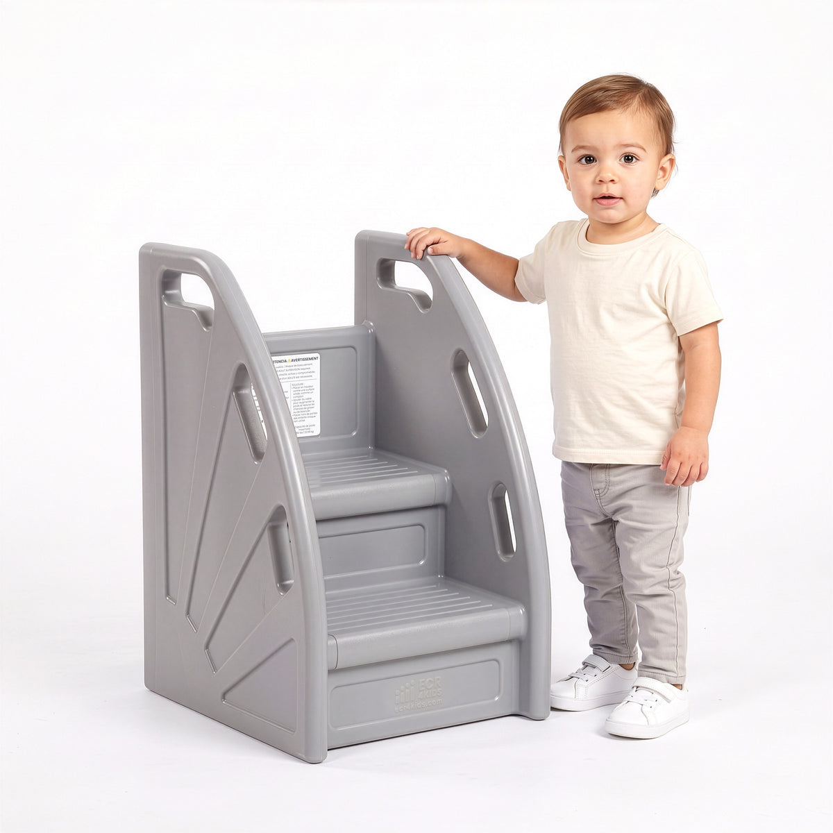 Kiddie Climb Plastic Step Stool with Handles, 2-Step
