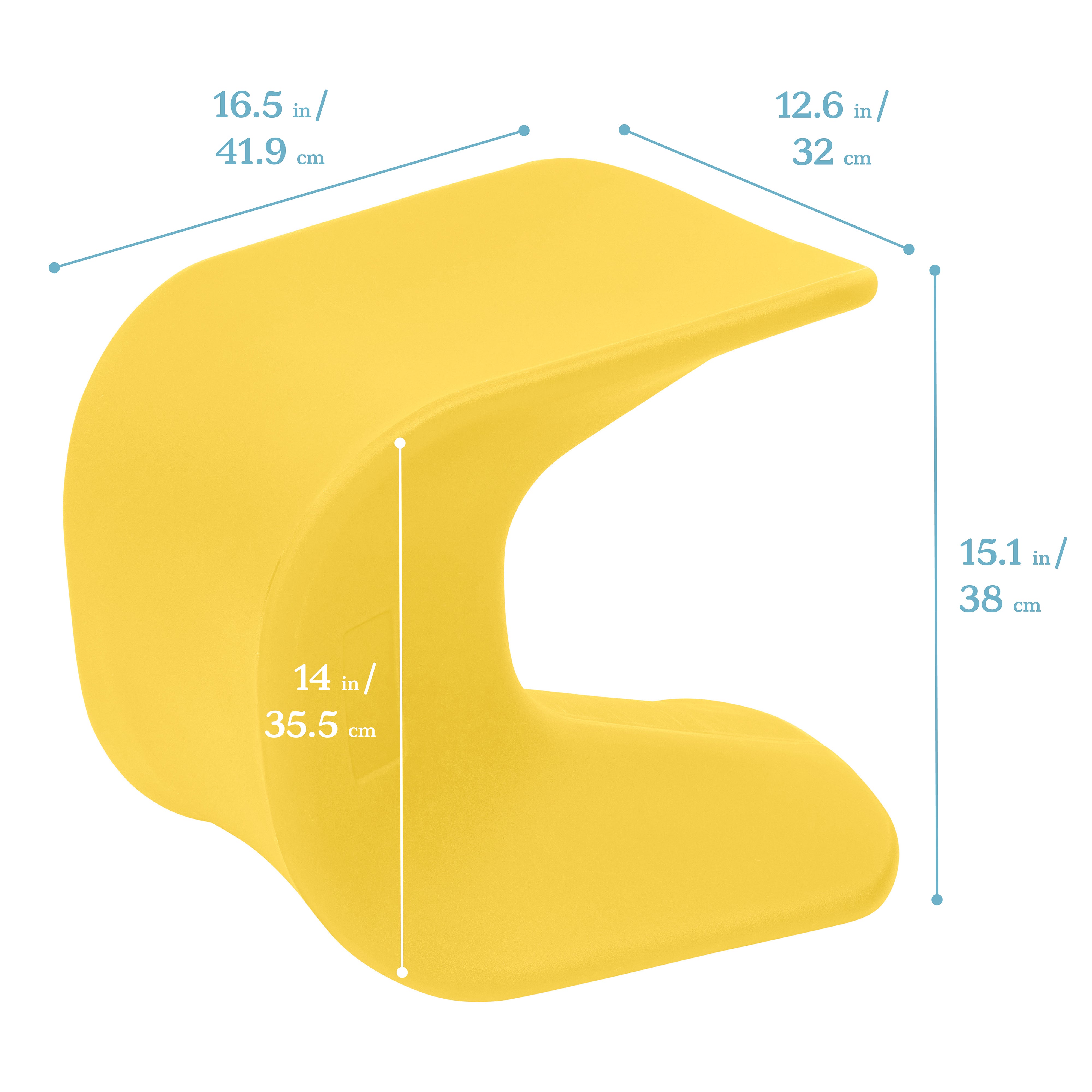 Wave Seat, 14in - 15.1in Seat Height, 2-Pack