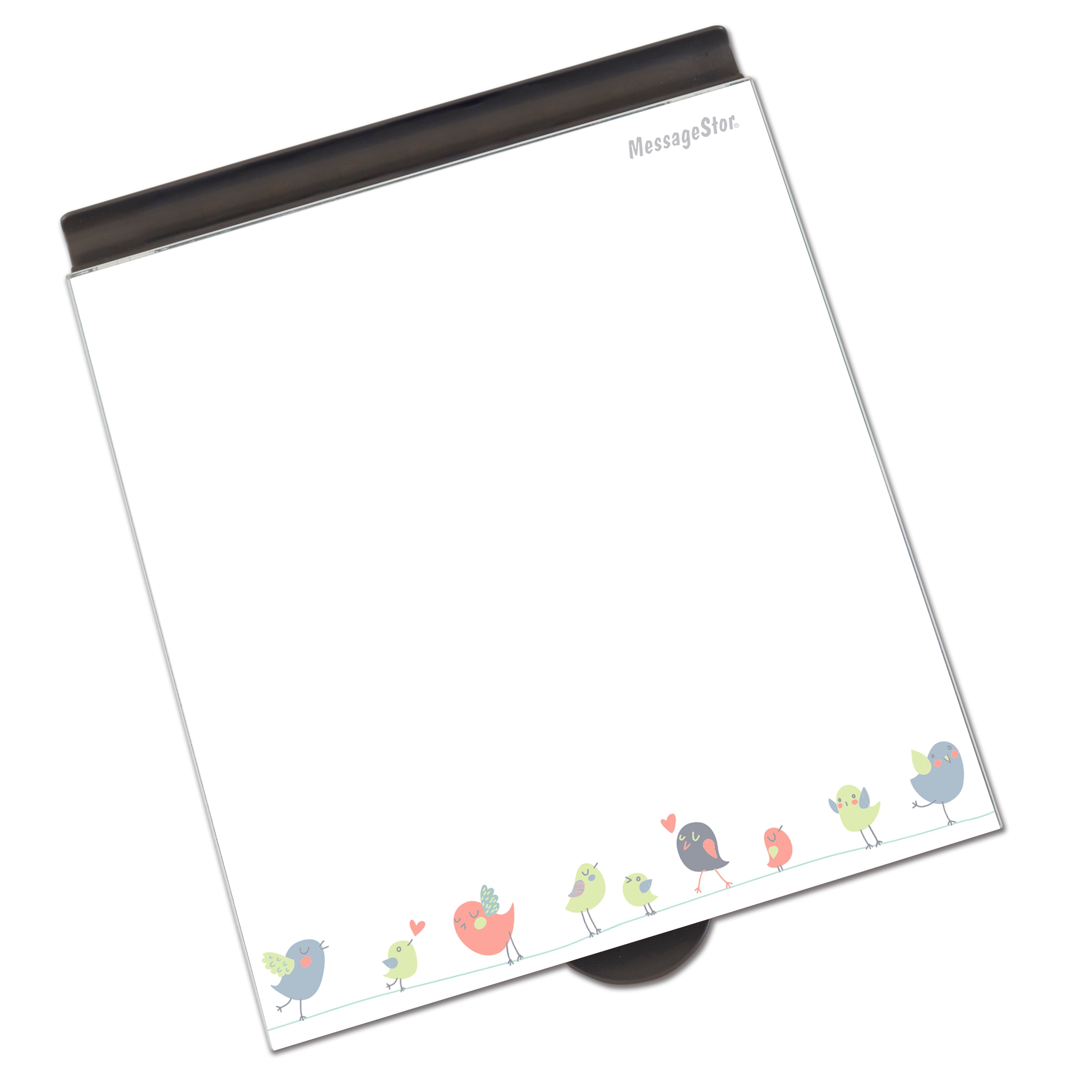 MessageStor Dry-Erase Glass Board Memo Station
