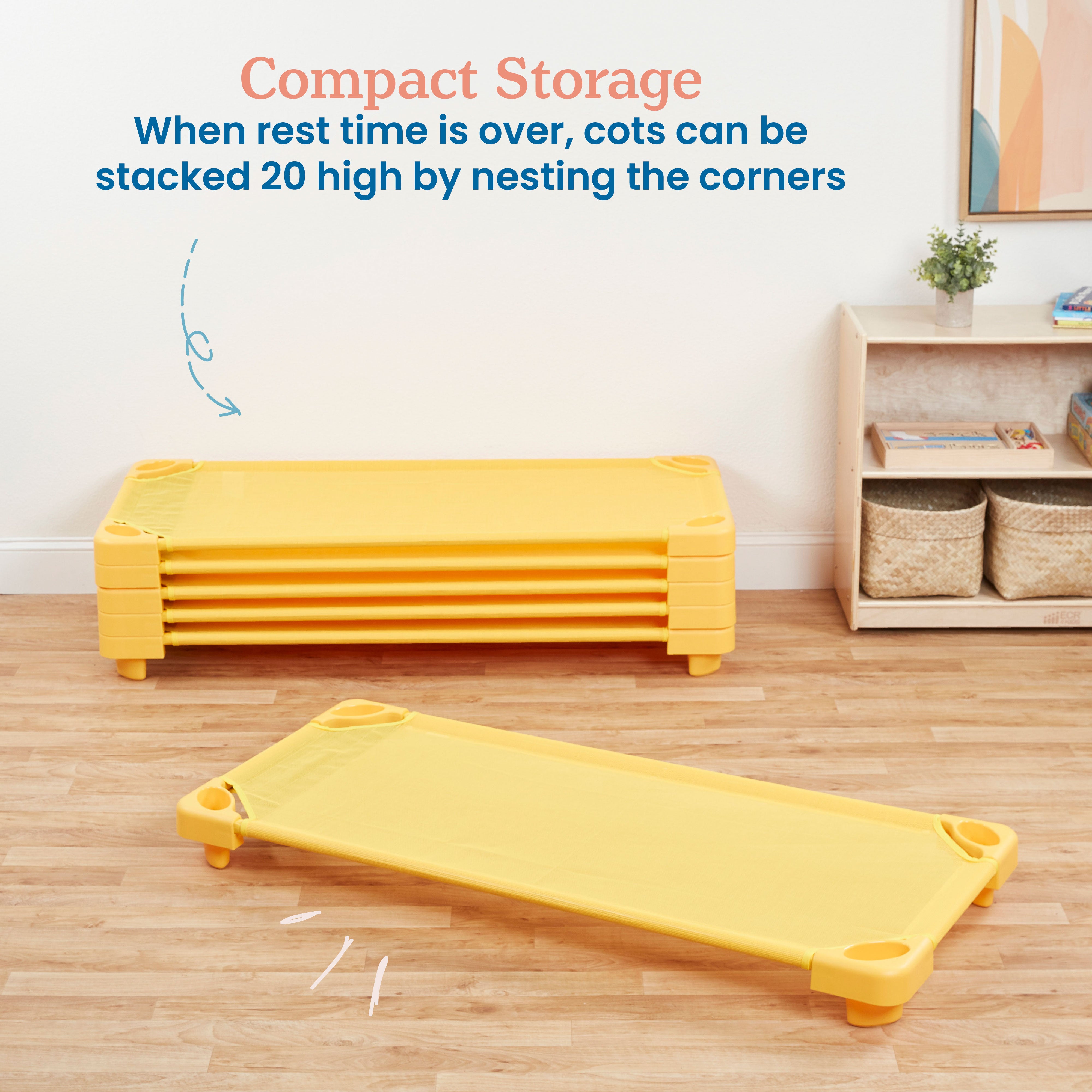 Stackable Kiddie Cot, Ready-to-Assemble, Standard Size, 6-Pack