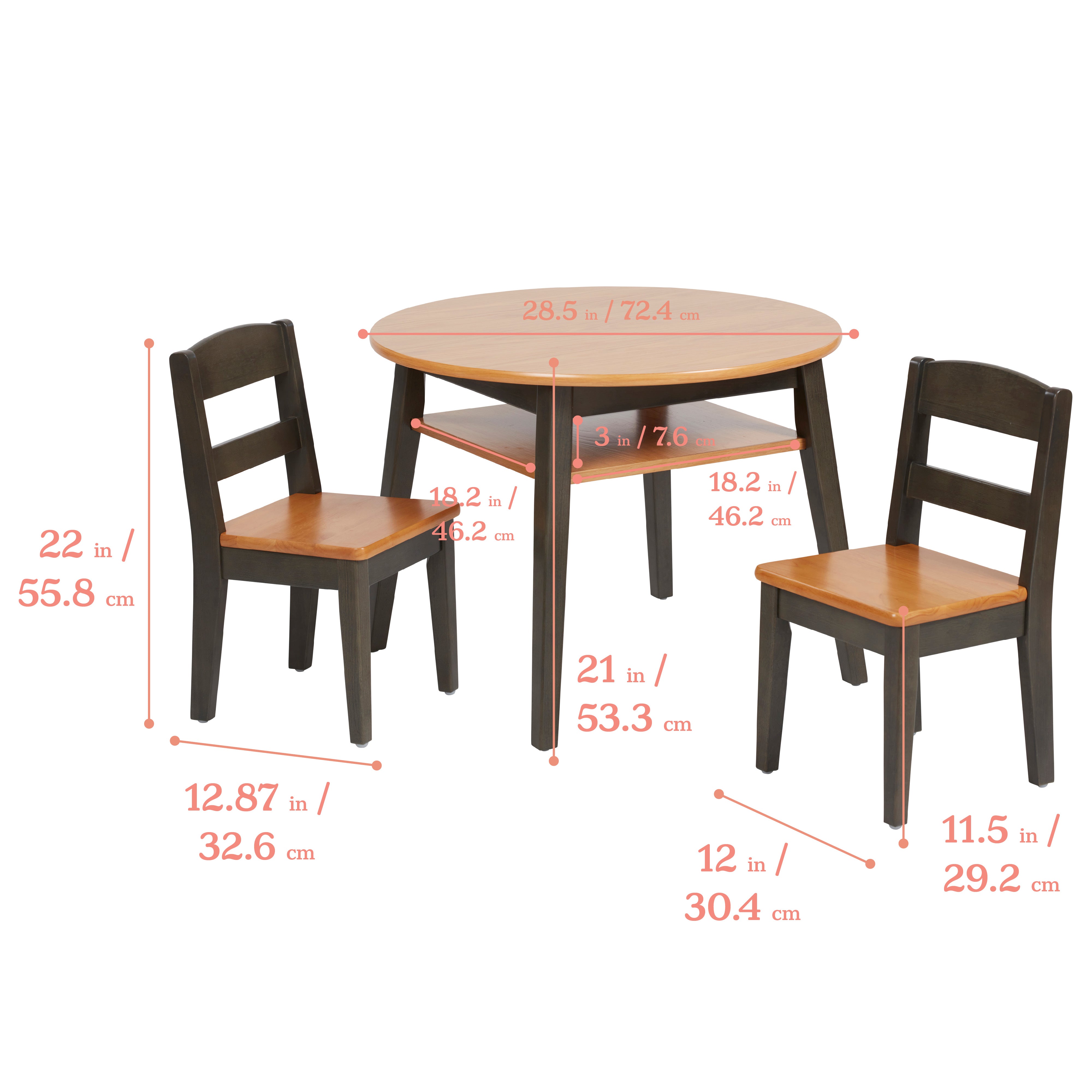 Hideaway Table and Chair Set, 3-Piece