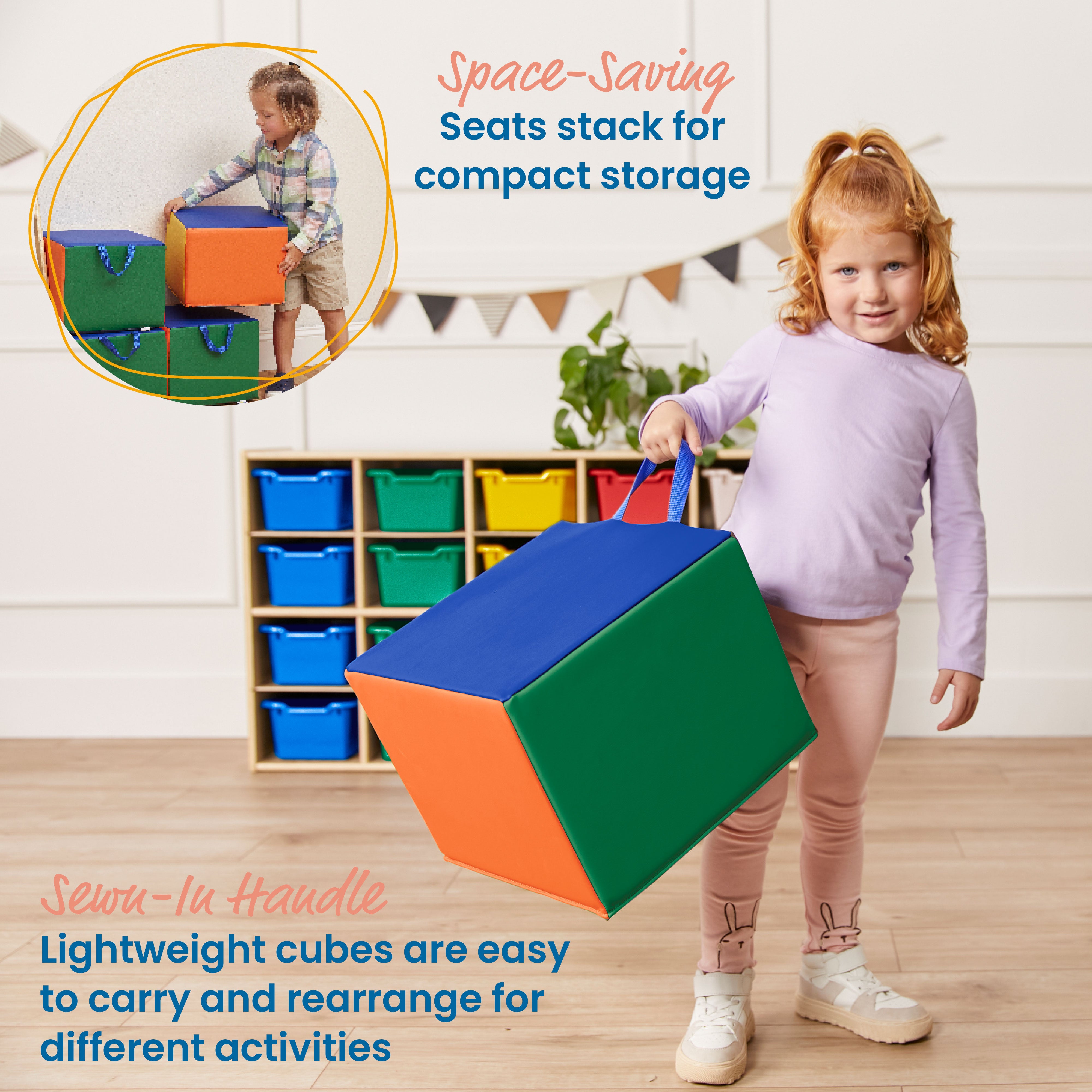 Children's Cozy Cube Seat with Handle, 4-Piece