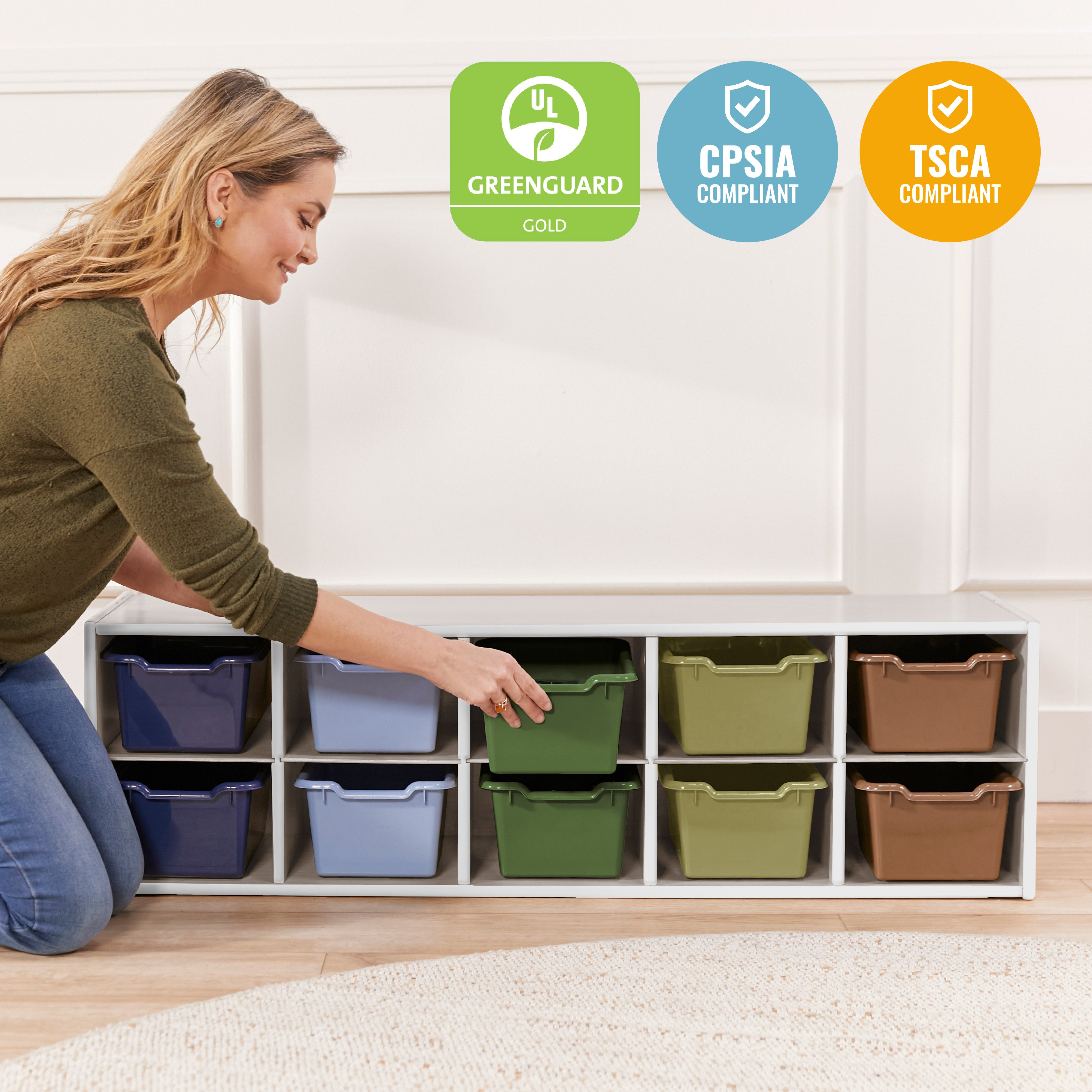 Streamline 10 Cubby Tray Cabinet and 10 Scoop Front Bins, 2x5