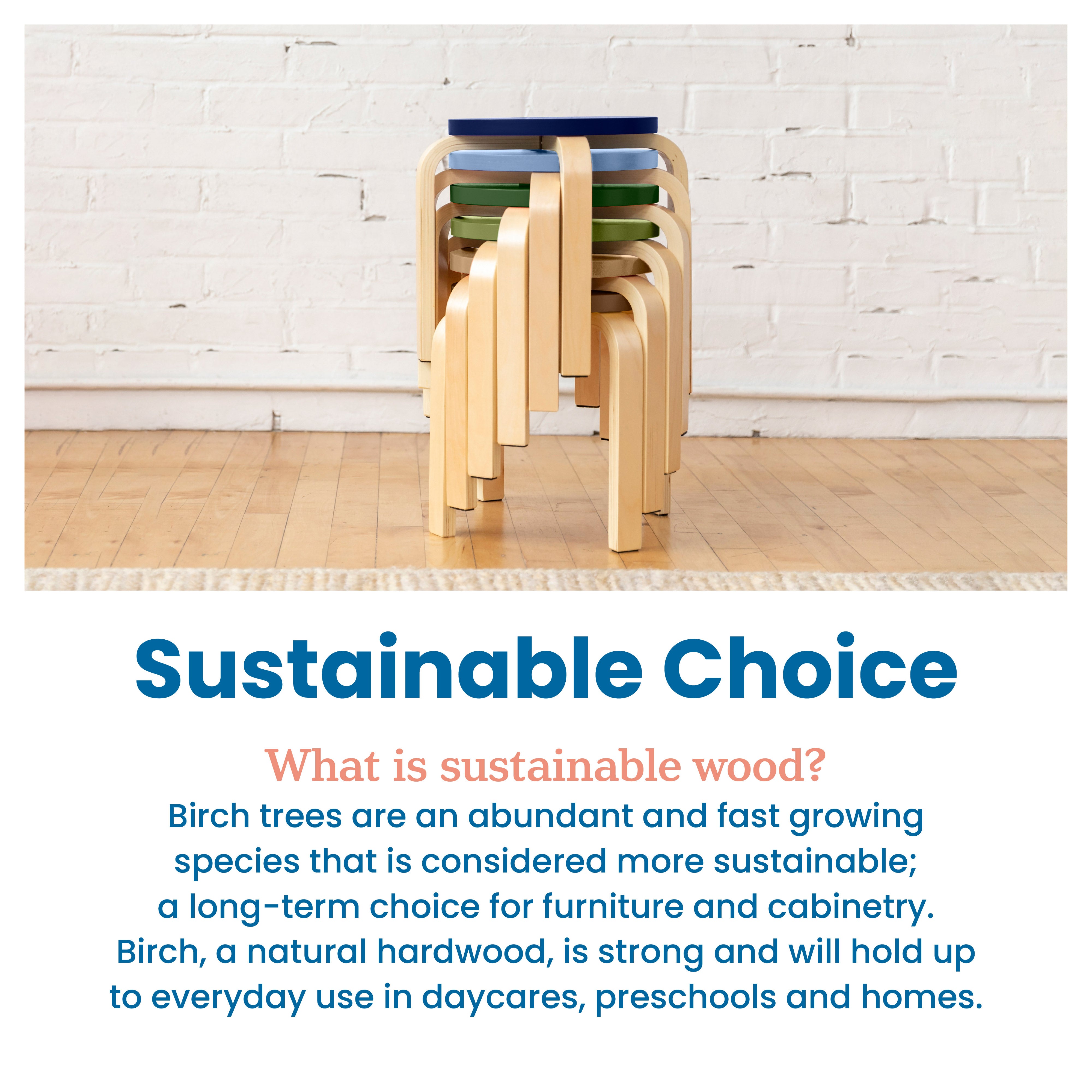 Bentwood Stackable Stools, 6-Piece