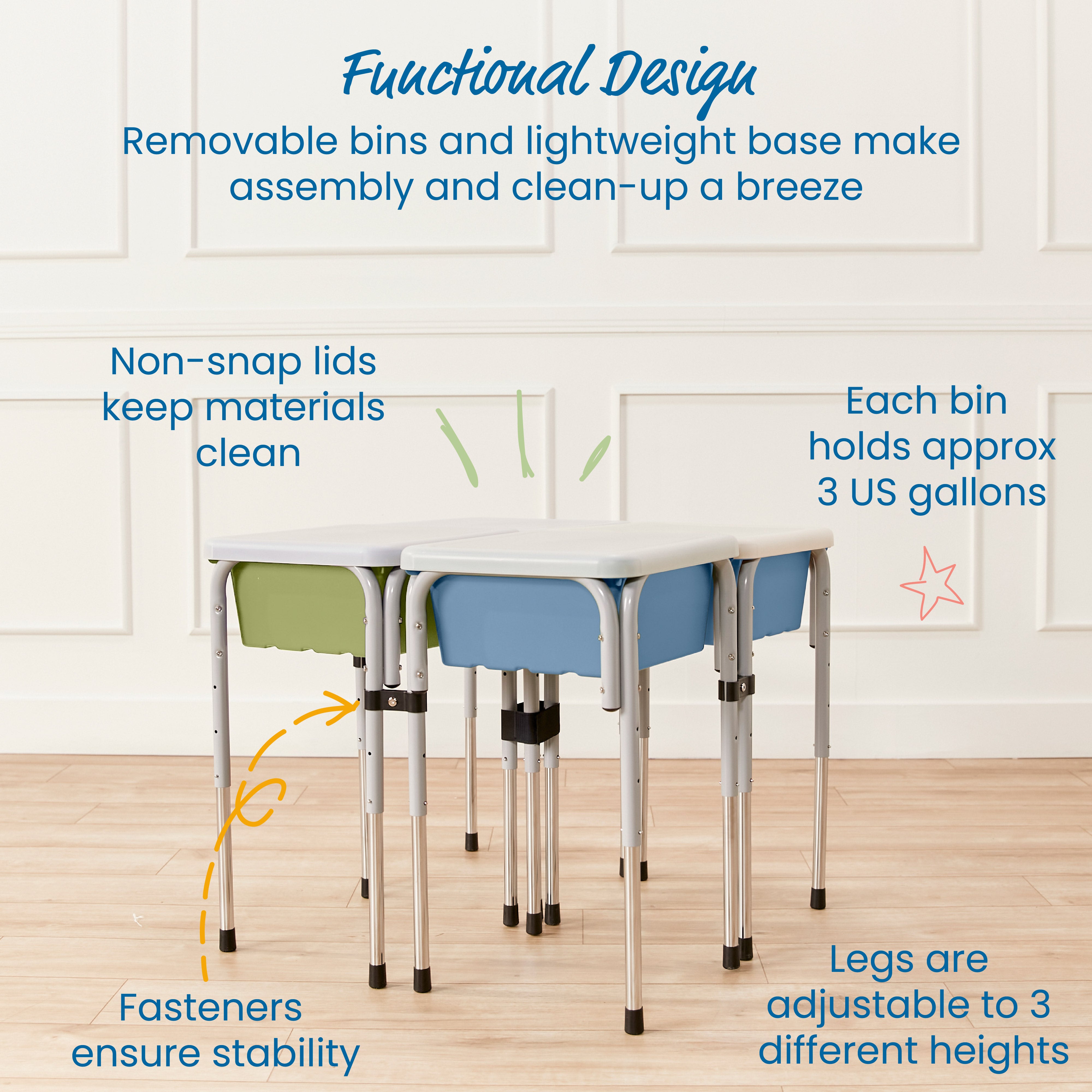 4-Station Sand and Water Adjustable Play Table