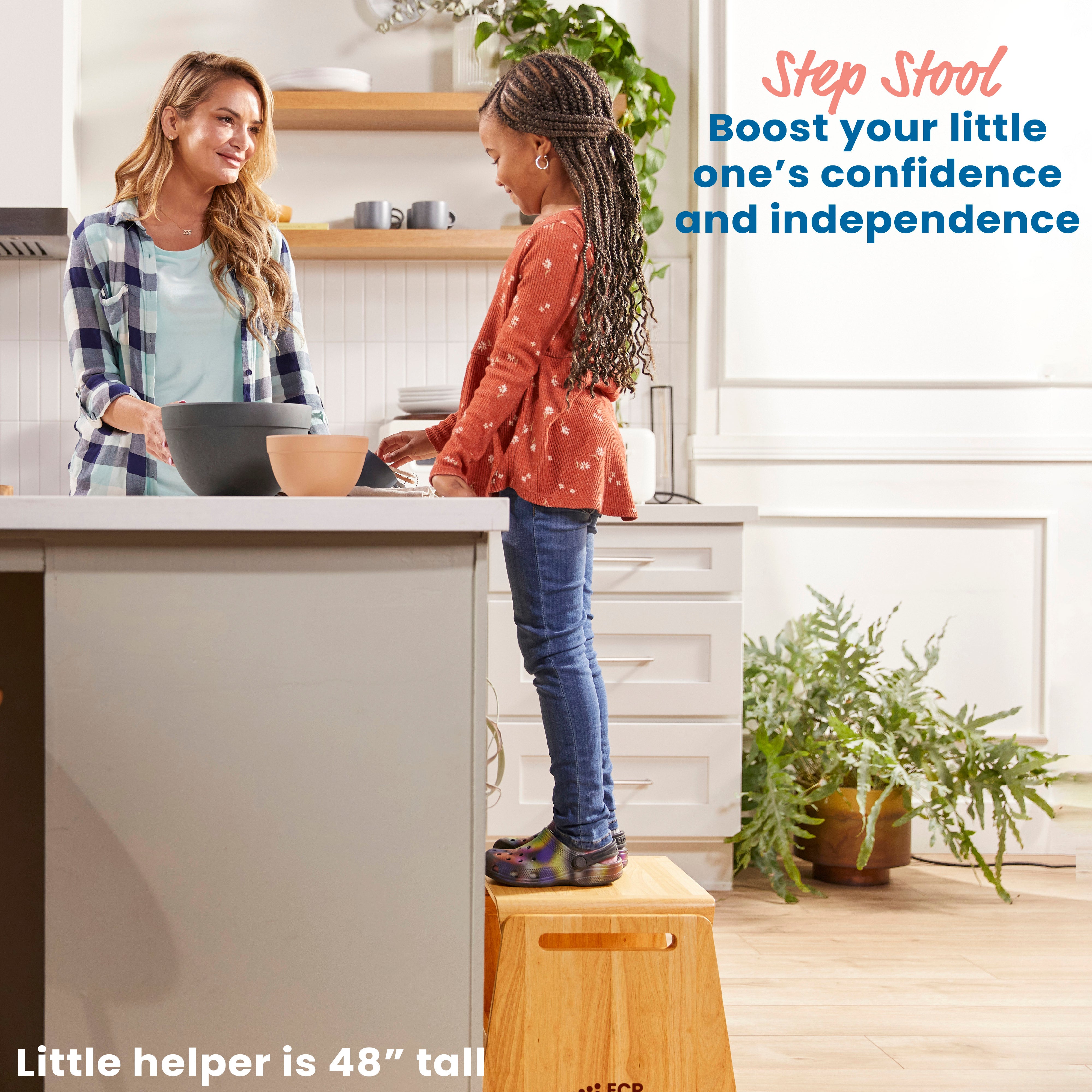 Sit or Step Stool, Kids Furniture, Natural