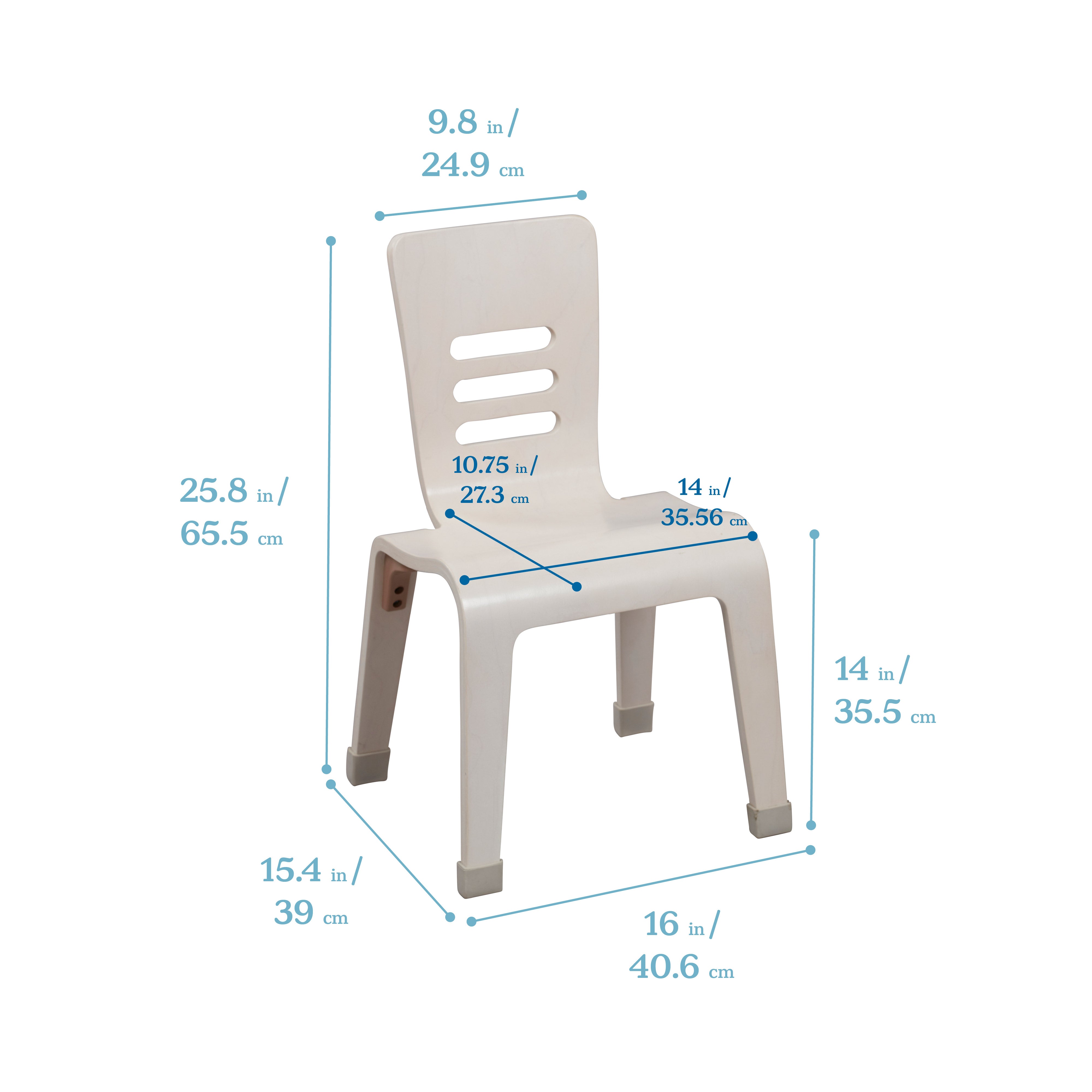 Bentwood Chair, 14in Seat Height, Stackable Seats, 2-Pack