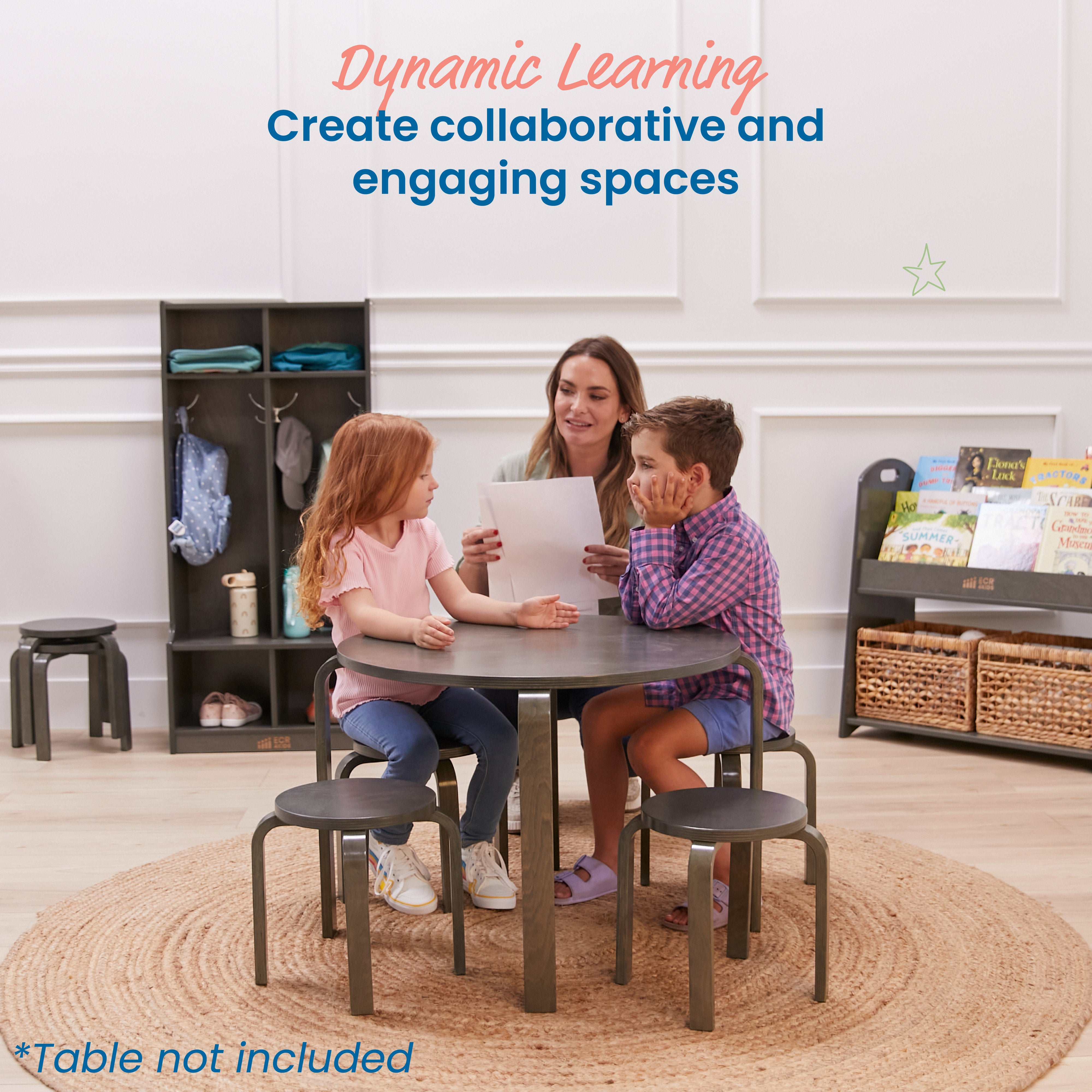 Bentwood Stackable Stools, 6-Piece