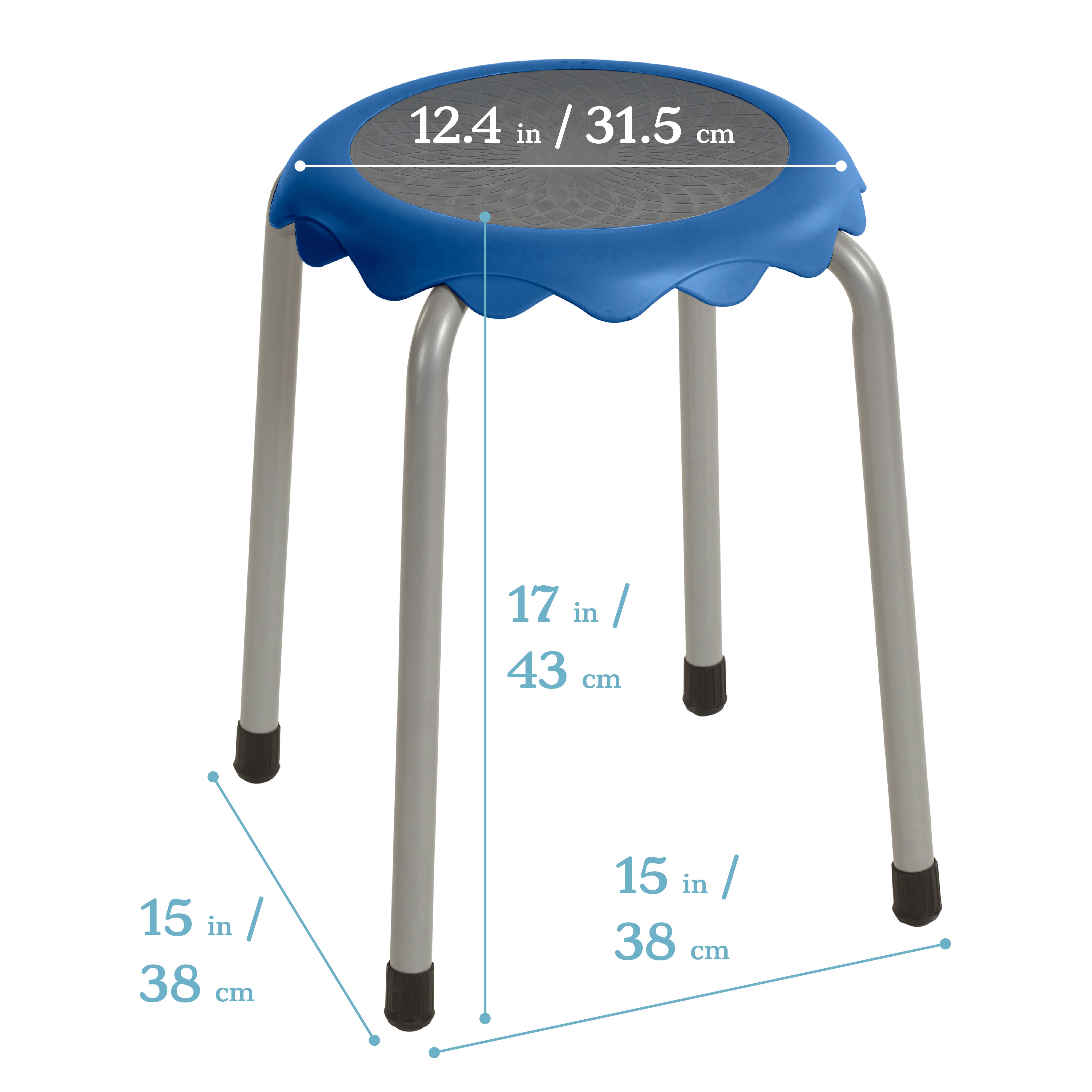 Daisy Stackable Stool with Glides Seating Set, 8-Piece