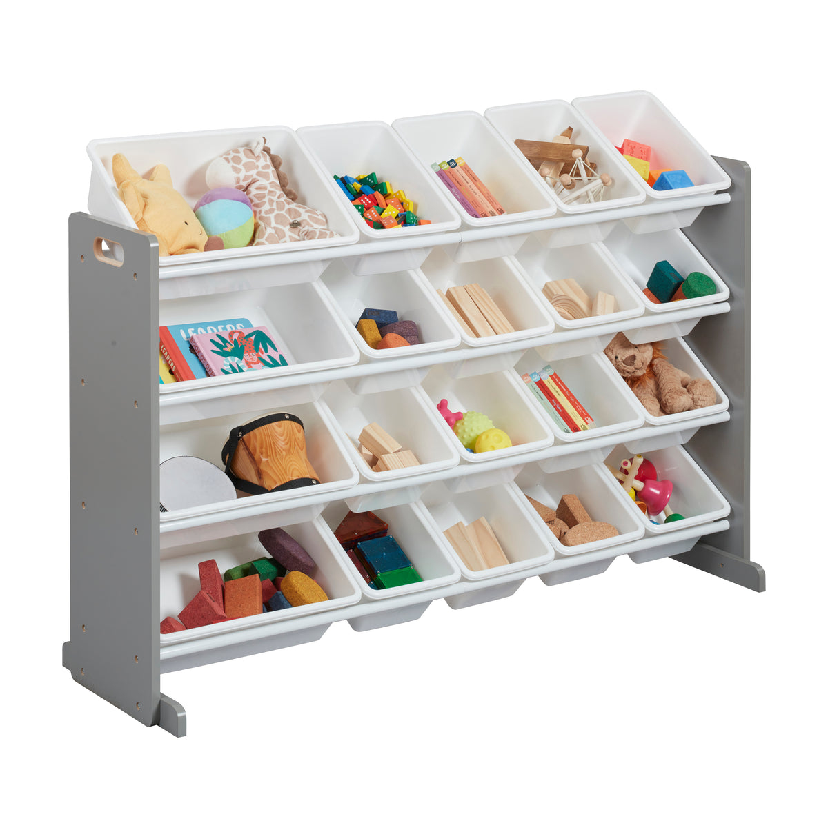 4-Tier Organizer with 20 Removable Plastic Bins, 4x5